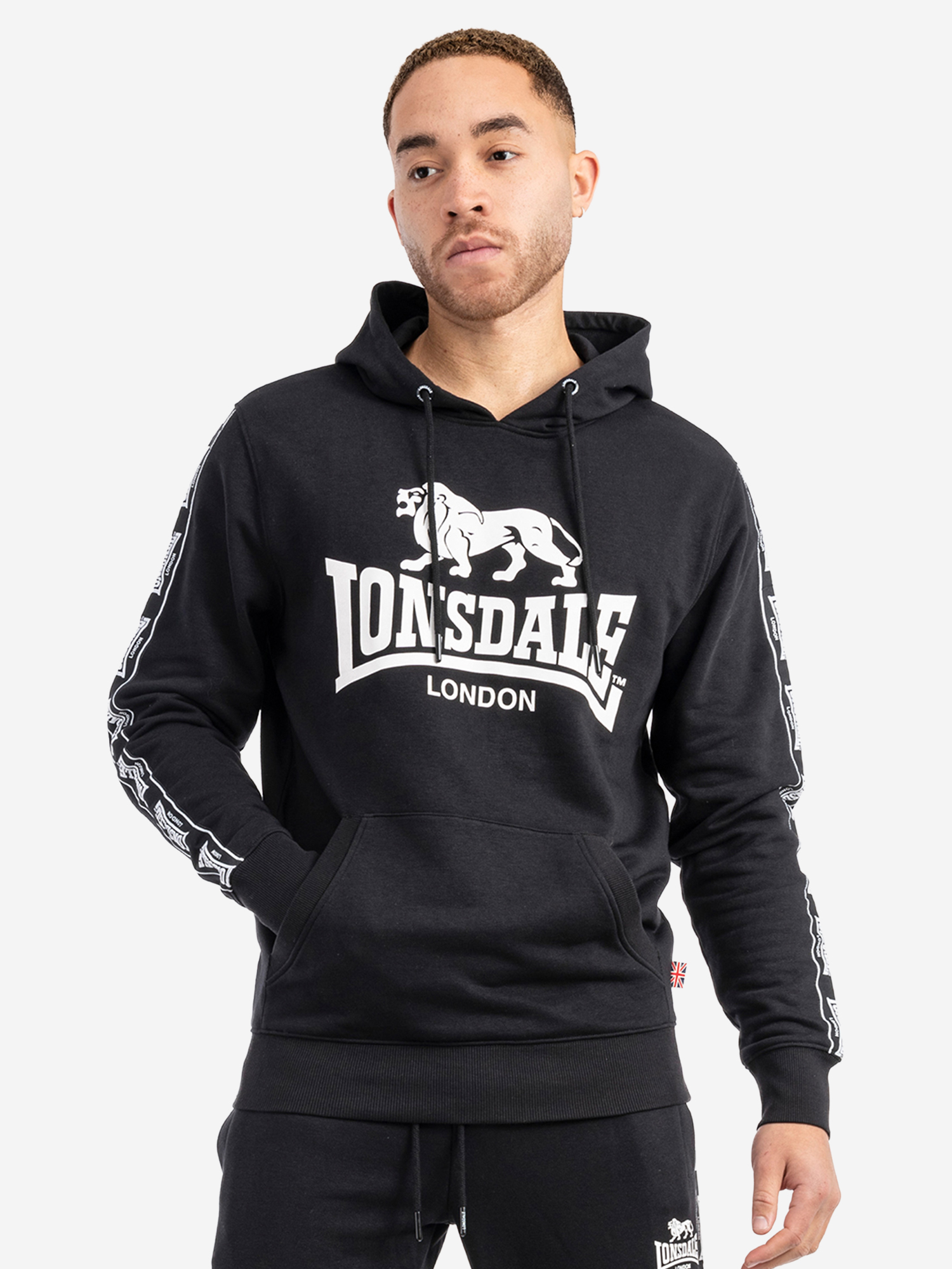 

Толстовка с капюшоном мужская LONSDALE SCOUSBURGH, Черный