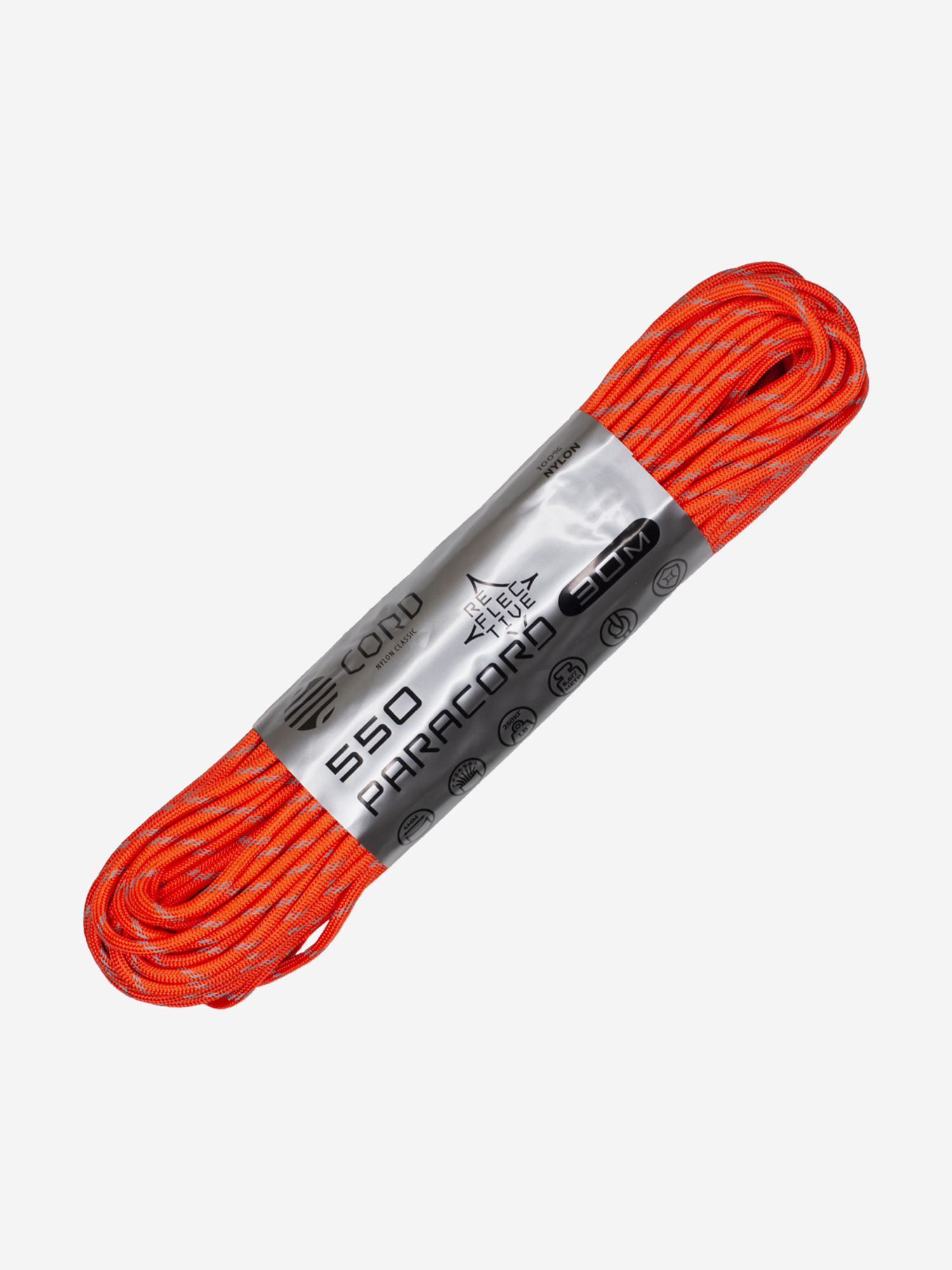 

Паракорд 550 CORD nylon 30м RUS световозвращающий (neon orange), Оранжевый