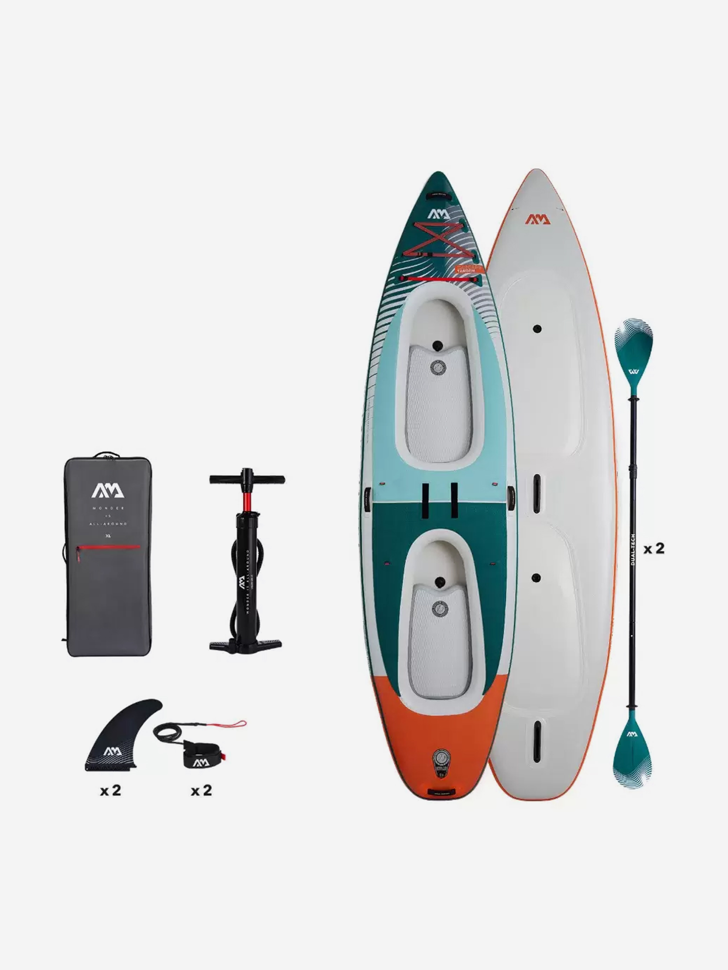 

Надувной каяк Aqua Marina CASCADE TANDEM, 13'2 402х98х20 см, Двухместный каяк, Голубой