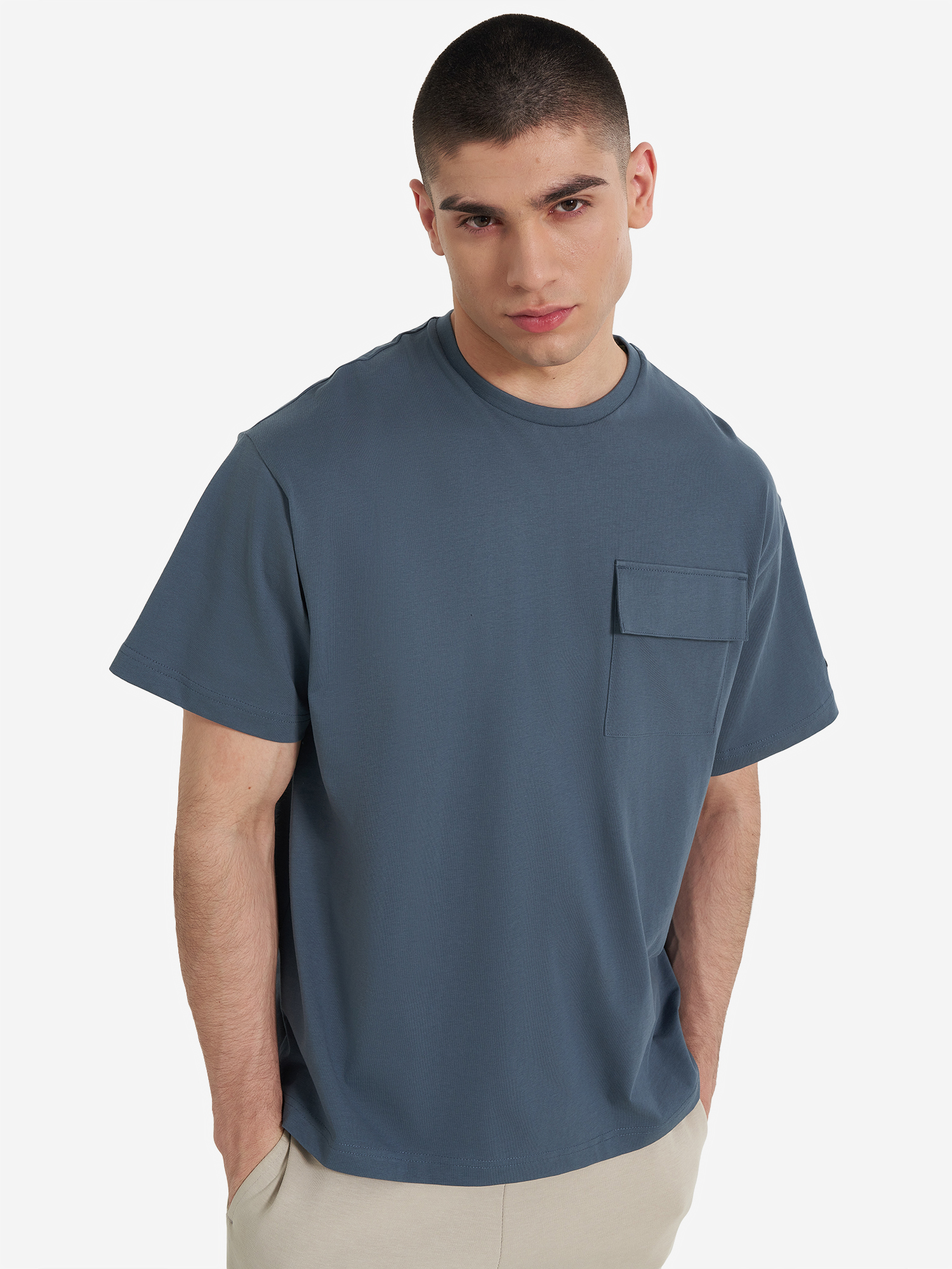 Изображение товара Мужская футболка оверсайз Demix Discover петроль спортивный стиль