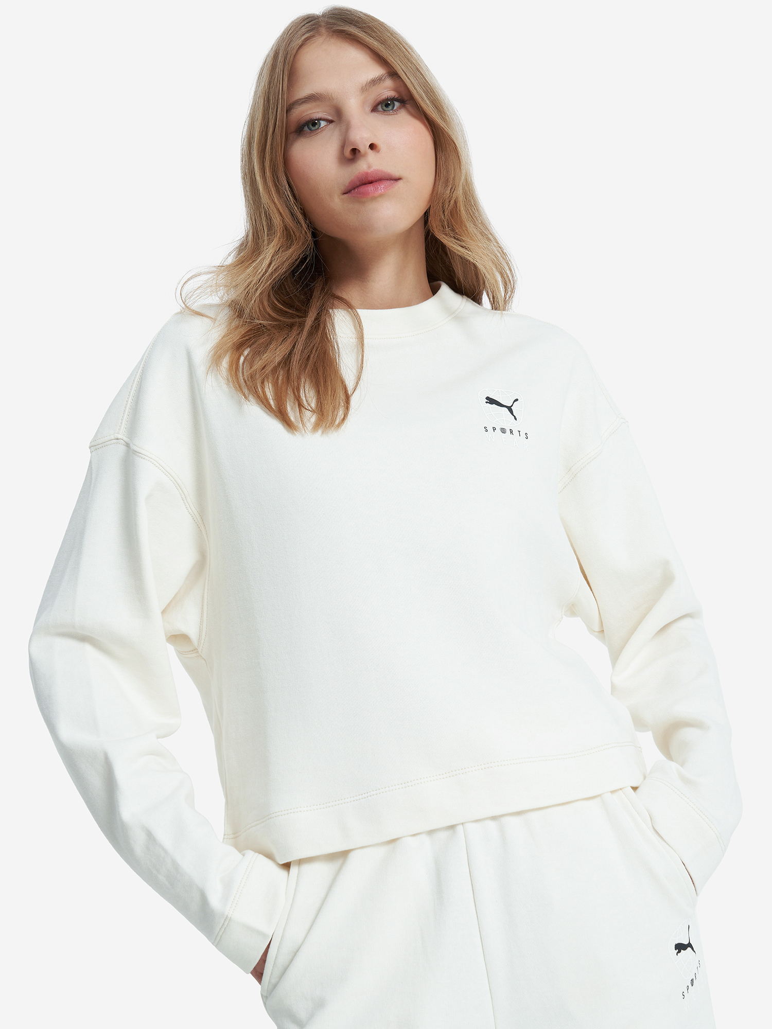 Свитшот женский PUMA Better Sportswear Crew, Бежевый 679008P0P-99, размер 48-50 - фото 2