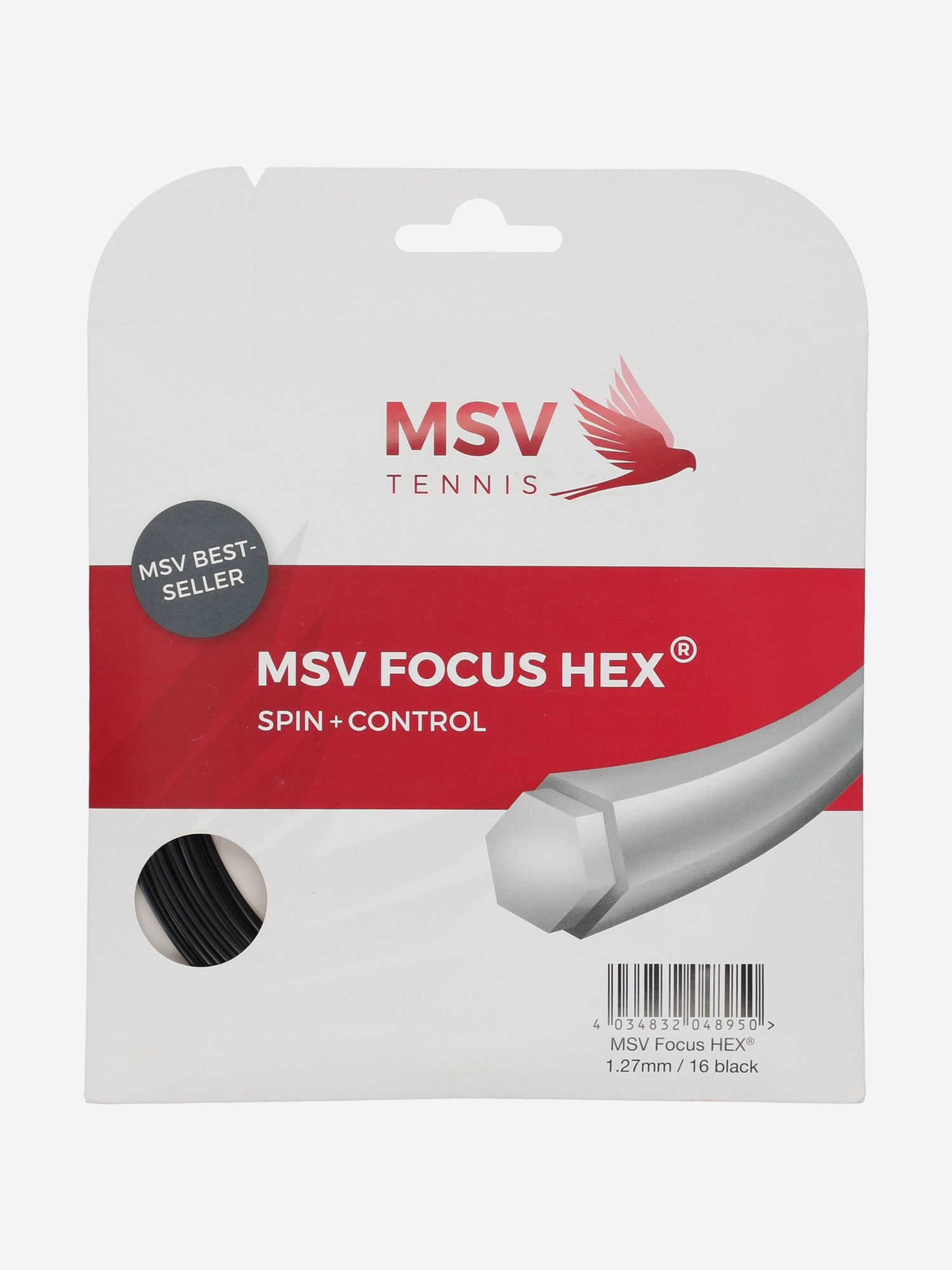  Струна для большого тенниса MSV Focus Hex, Черный