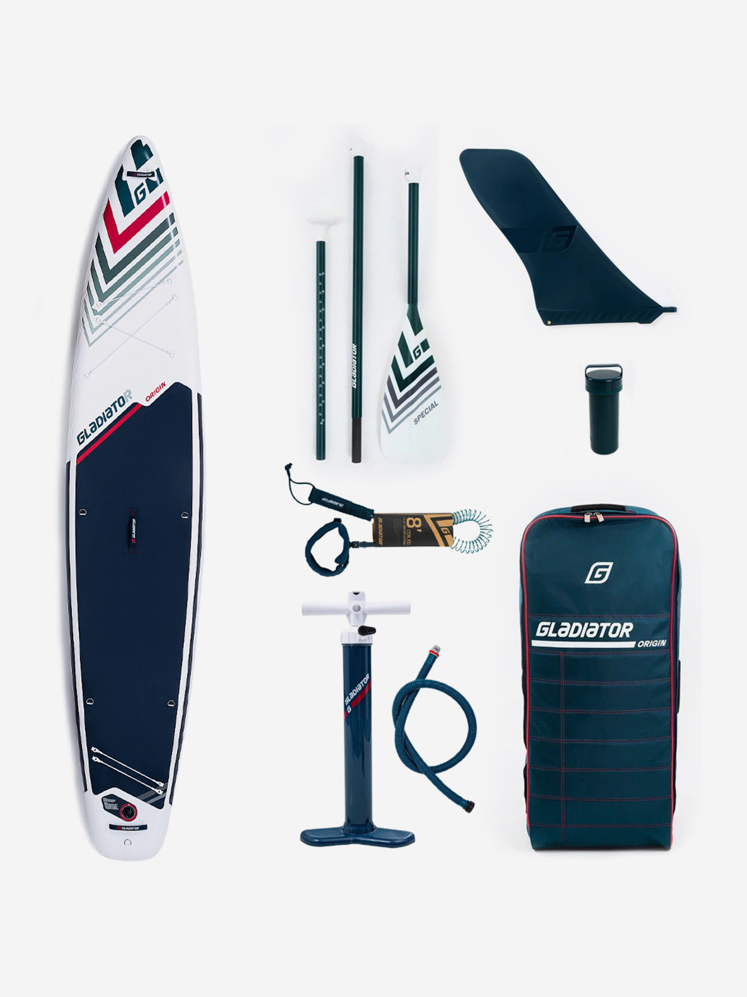 

SUP надувной Gladiator ORIGIN 12.6S SC двухслойный, полная комплектация, Белый