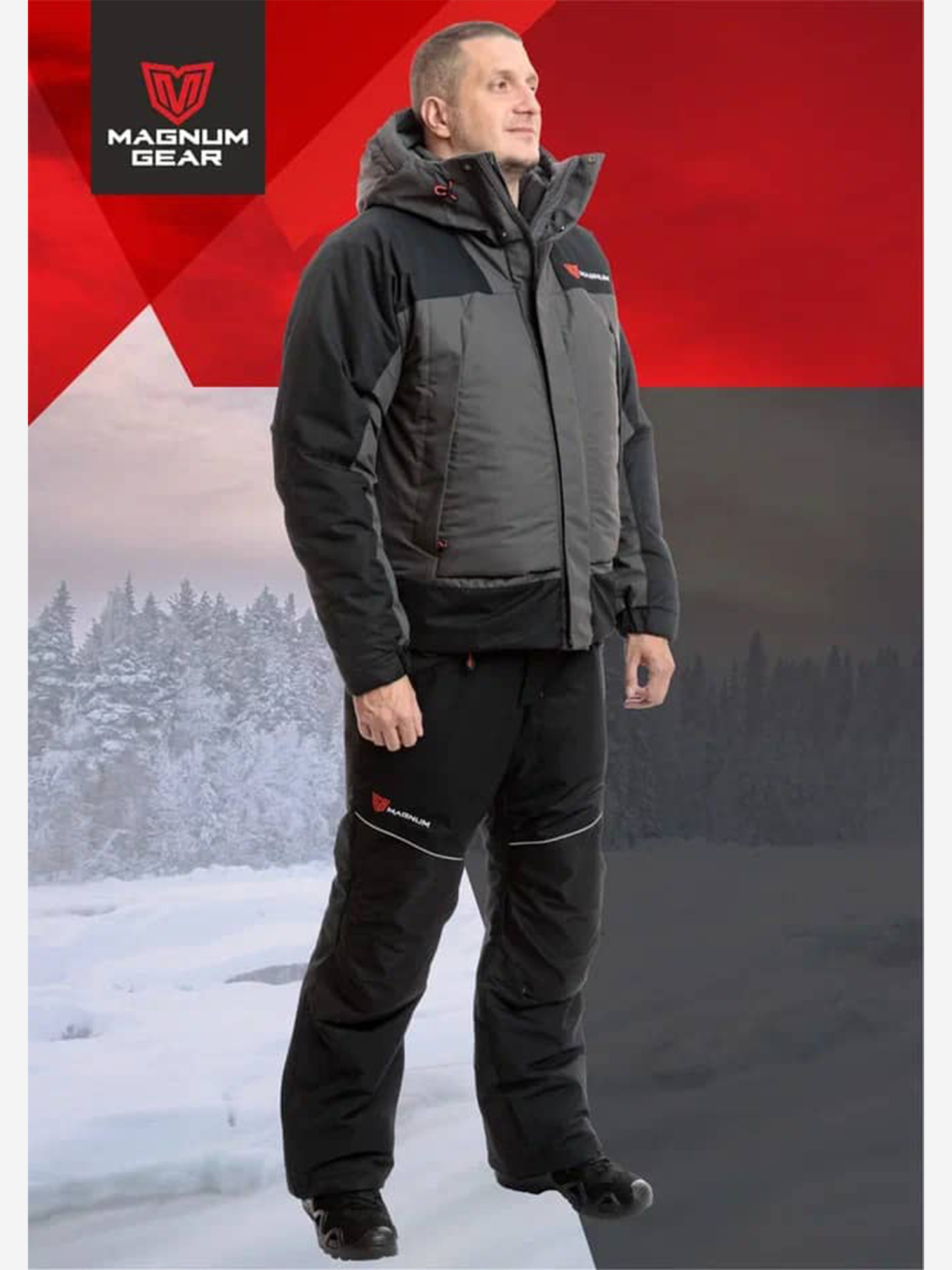 Изображение товара Костюм зимний MAGNUM GEAR ICEBERG 30° C графит черный для рыбалки охоты