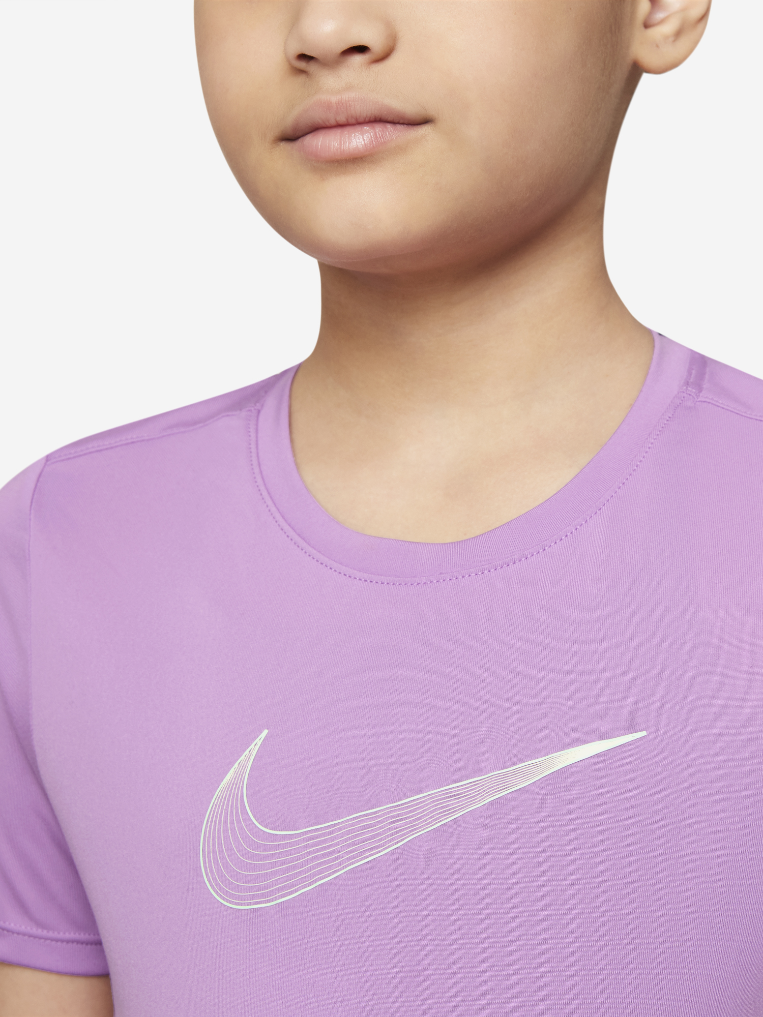 Футболка для девочек Nike Dri-FIT One, Фиолетовый DD7639N06-591, размер 128-137 - фото 3