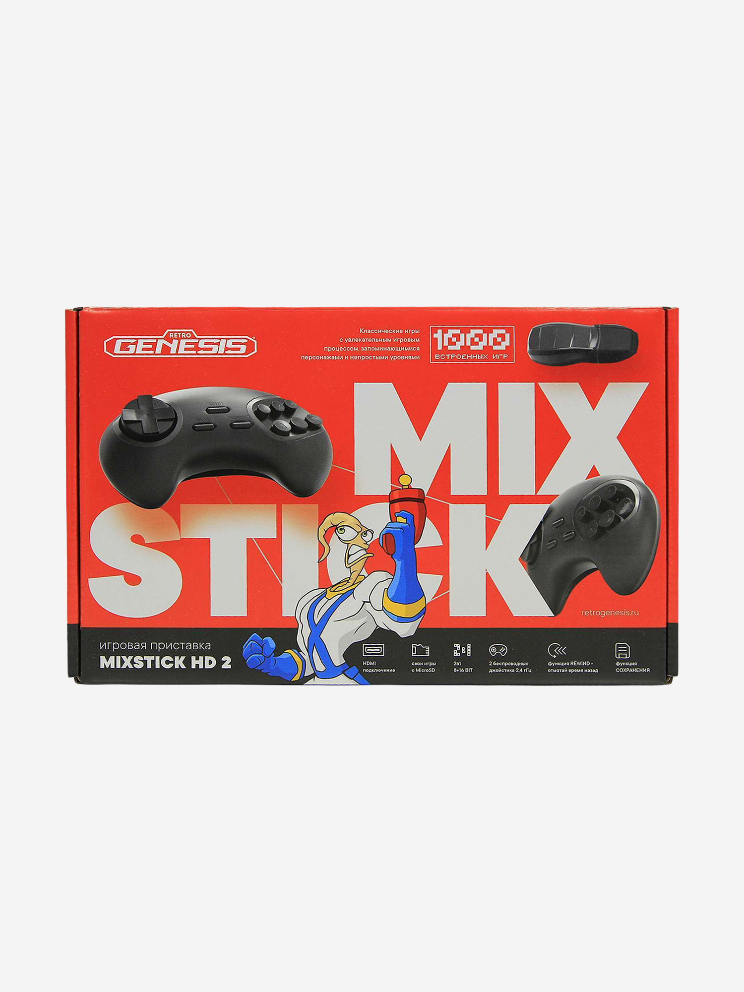 Изображение товара Игровая приставка RETRO GENESIS MixStick HD 2 +900 игр (2 беспроводных джойстика, HDMI, 8+16Bit, Сохранения, Rewind) Изображение товара Игровая приставка RETRO GENESIS MixStick HD 2 +900 игр (2 беспроводных джойстика, HDMI, 8+16Bit, Сохранения, Rewind)