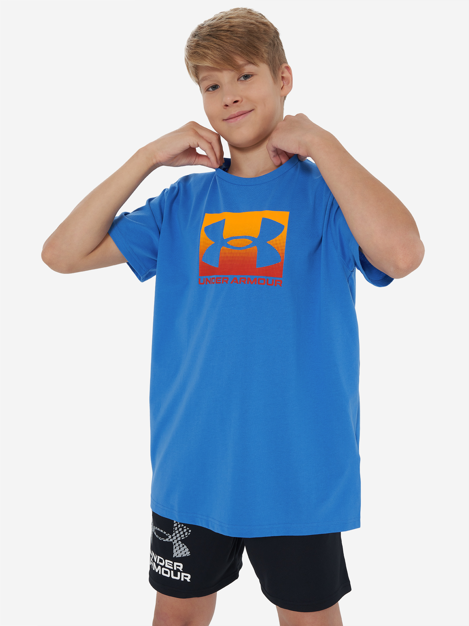 фото Футболка для мальчиков under armour boxed sports update, синий