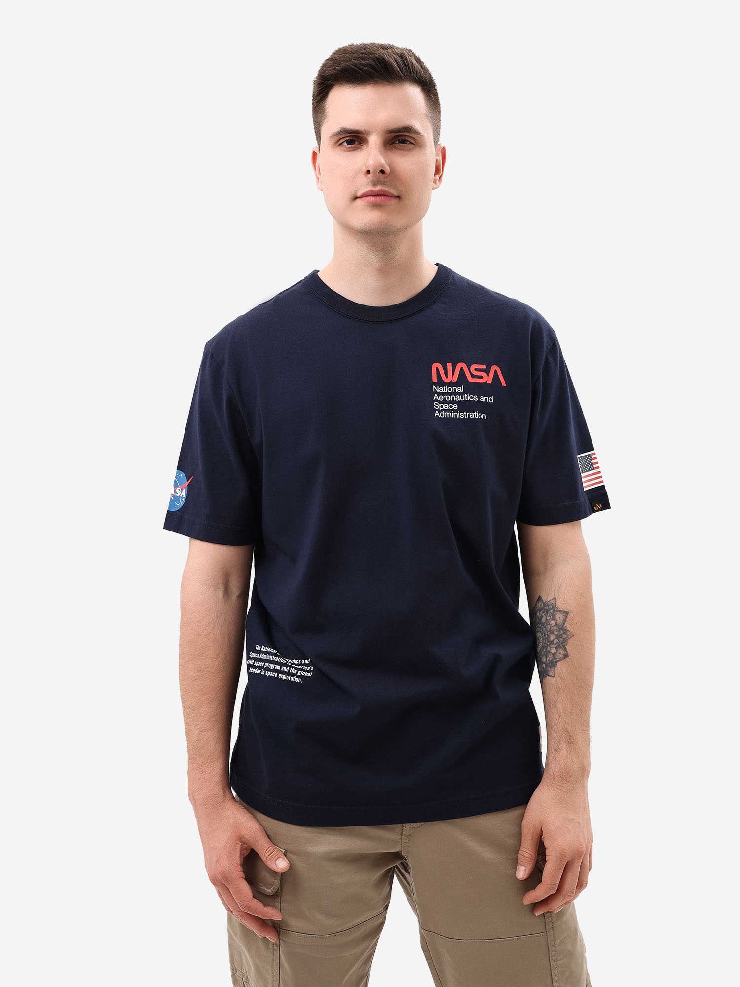 

Футболка NASA Worm Logo Alpha Industries, Синий