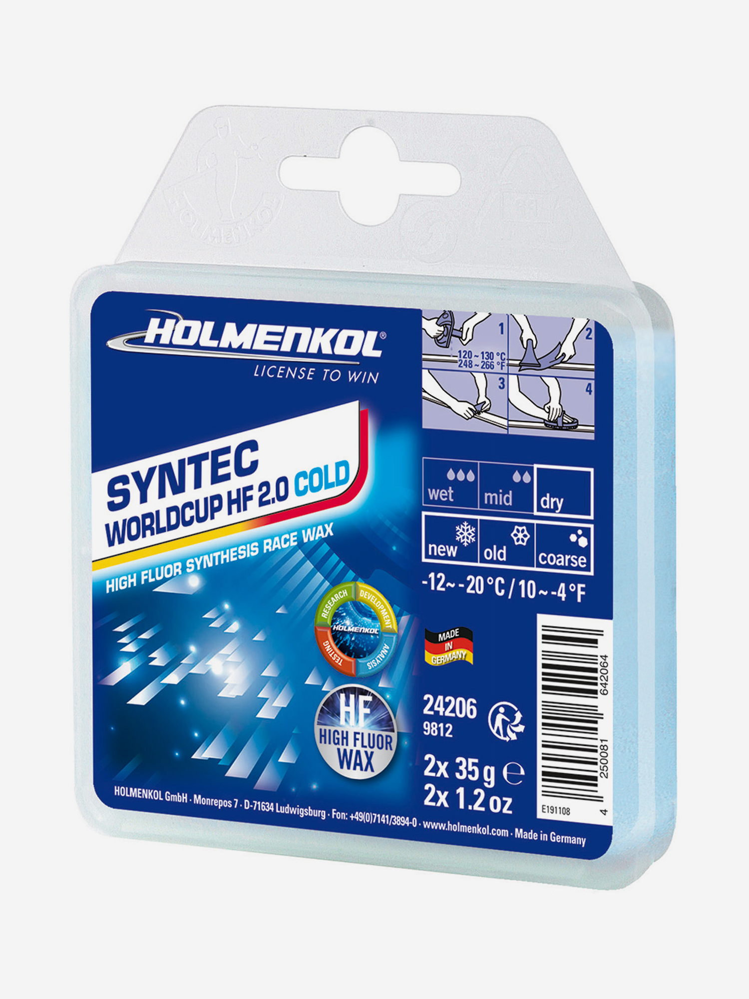 

Мазь скольжения Holmenkol Syntec WorldCup HF 2.0 COLD, Синий
