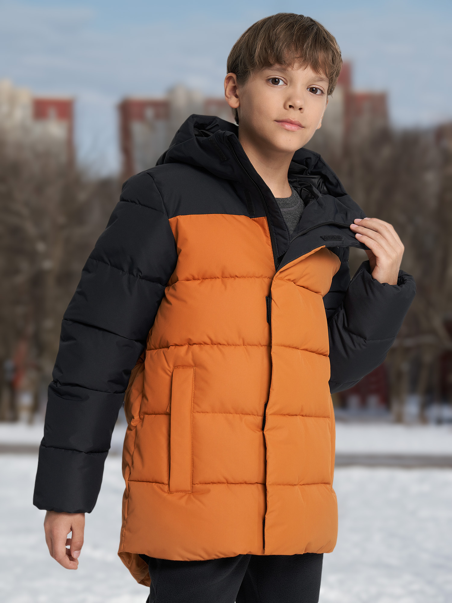 Пуховик для мальчиков Outventure, черный, арт. 29235