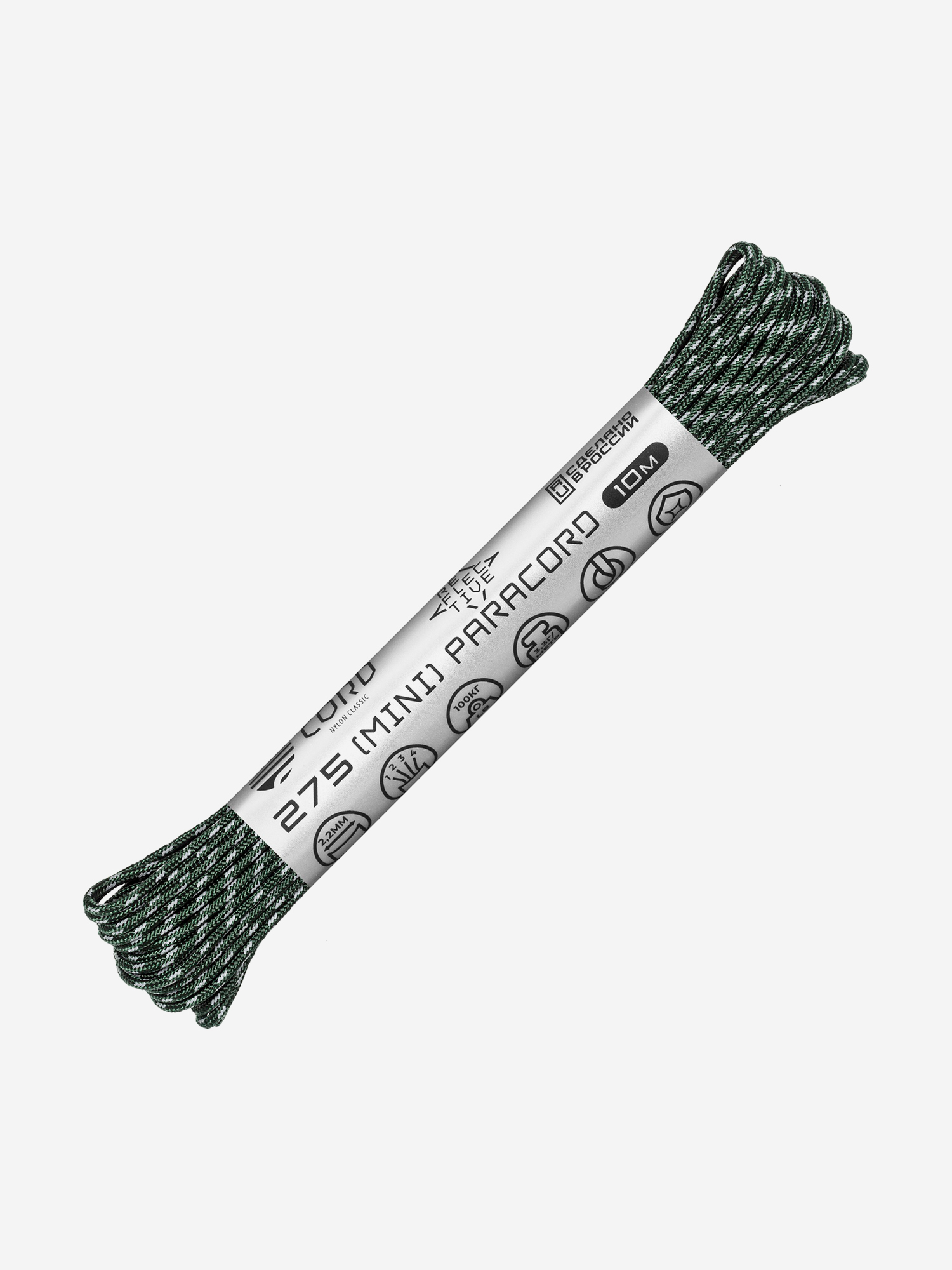 

Паракорд 275 (мини) CORD nylon 10м RUS световозвращающий (hunter), Зеленый