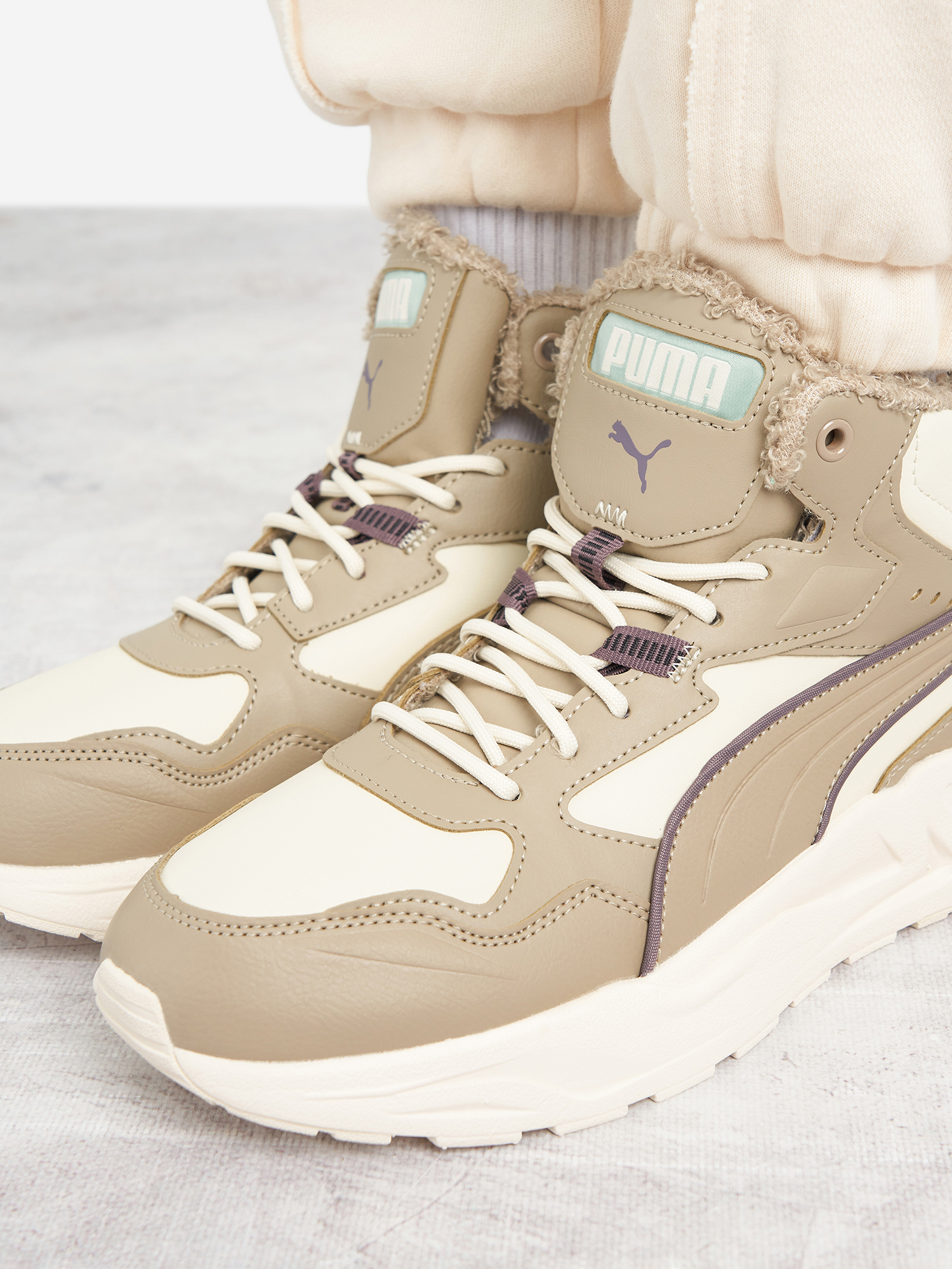 фото Кроссовки утепленные женские puma trinity lite, зеленый