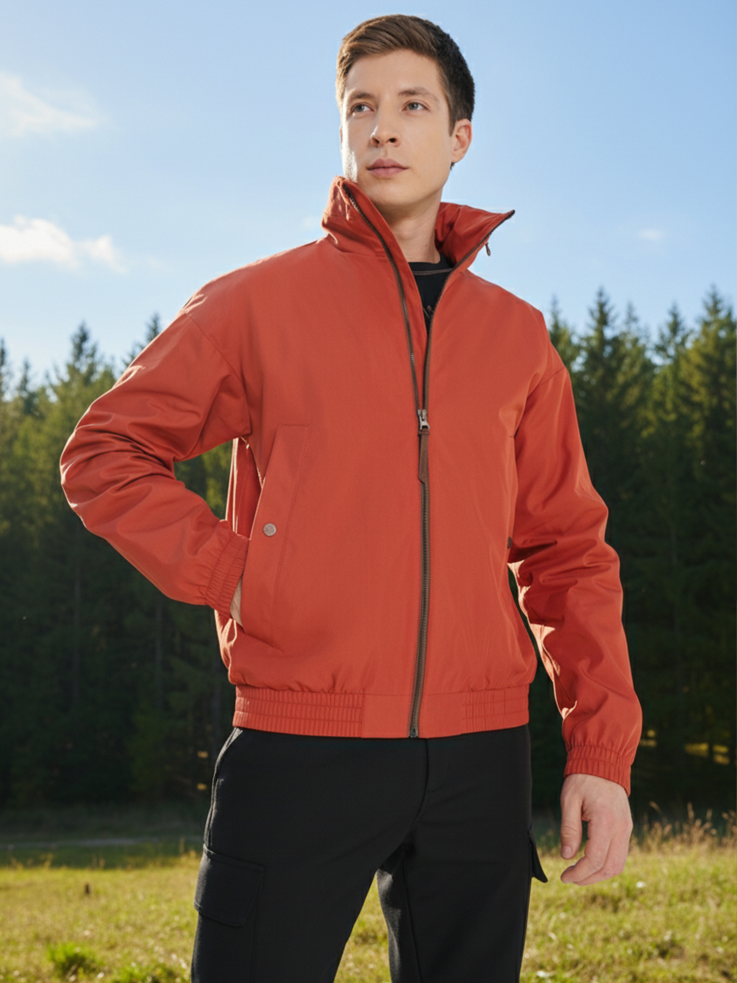 Изображение товара Мужская ветровка Cordillero для путешествий демисезонная кирпичная