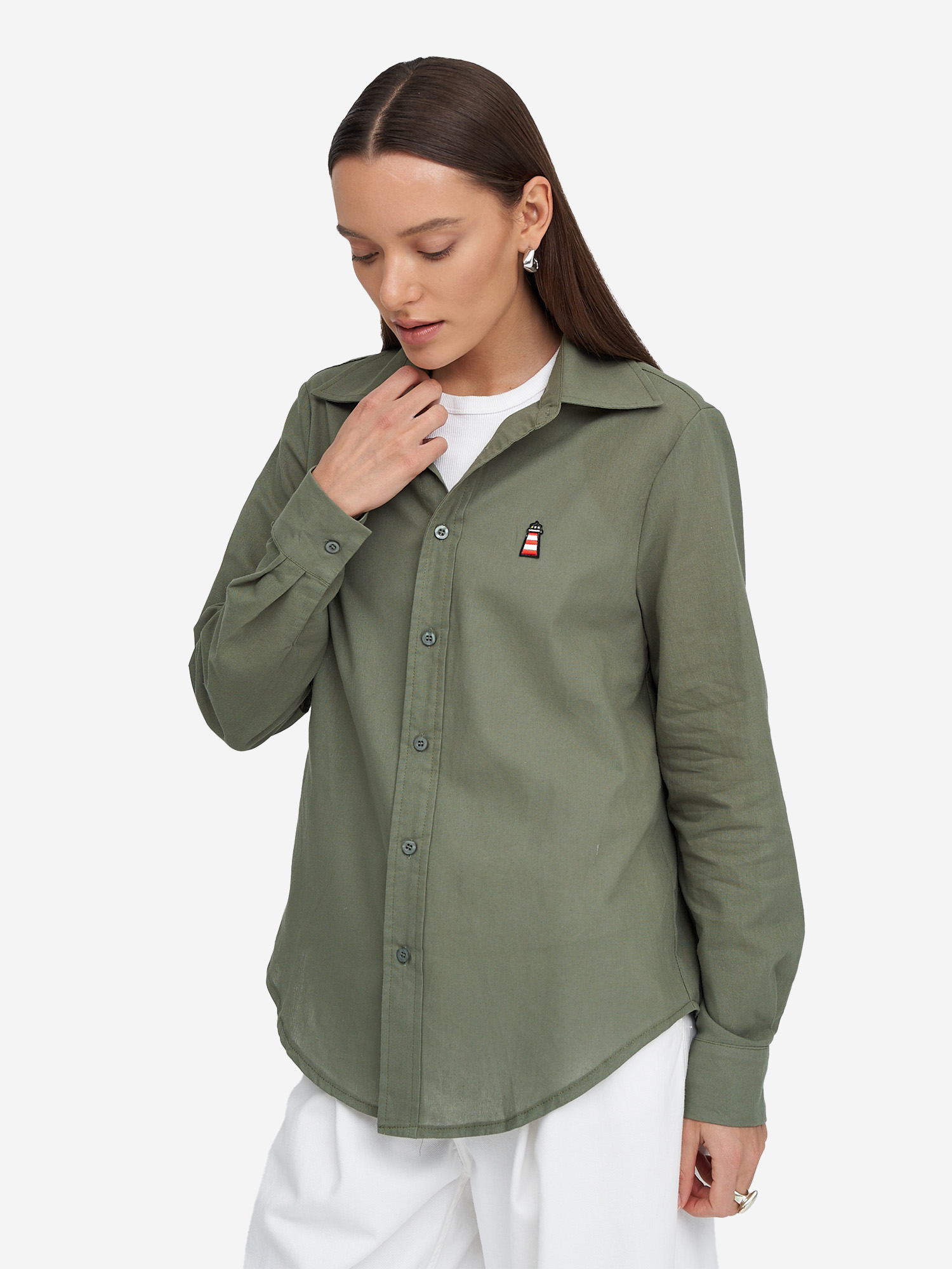 Kefirmaykifer Рубашка унисекс хлопковая хаки, Зеленый