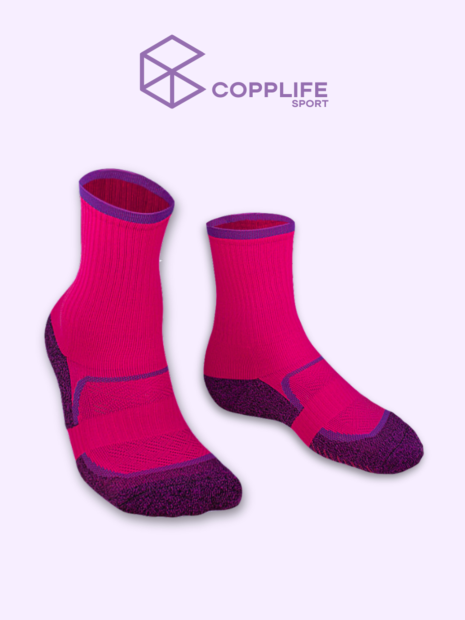 

Носки спортивные COPPLIFE для бега и треккинга, Розовый