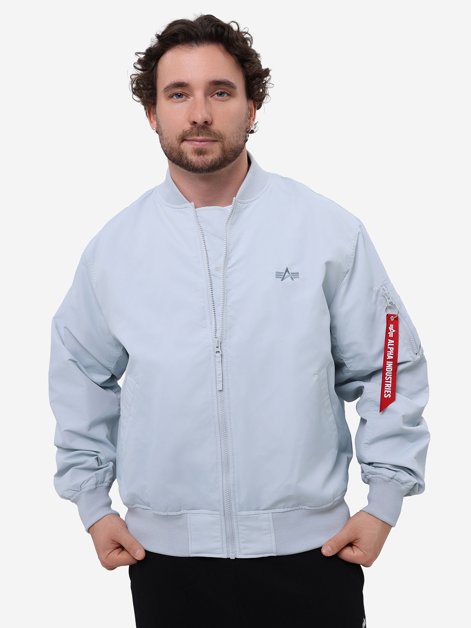 Изображение товара Ветровка мужская Logo L-2B Hunter Relaxed Alpha Industries, Светло-серый металлик