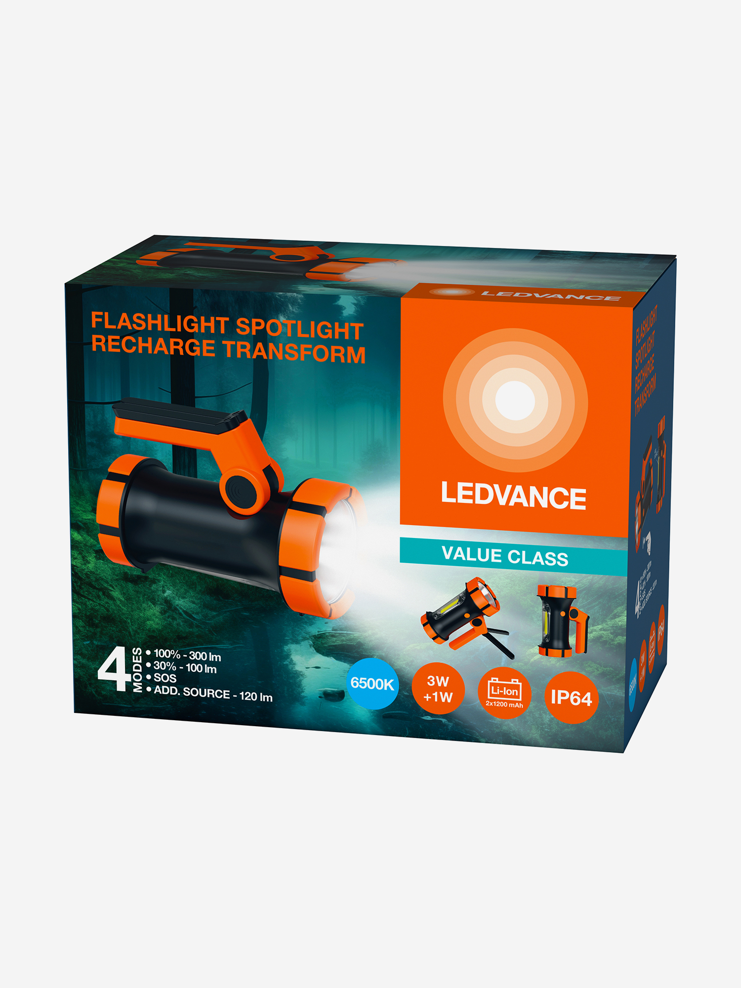 

LEDVANCE Светодиодный фонарь Трансформер аккумуляторный, Оранжевый