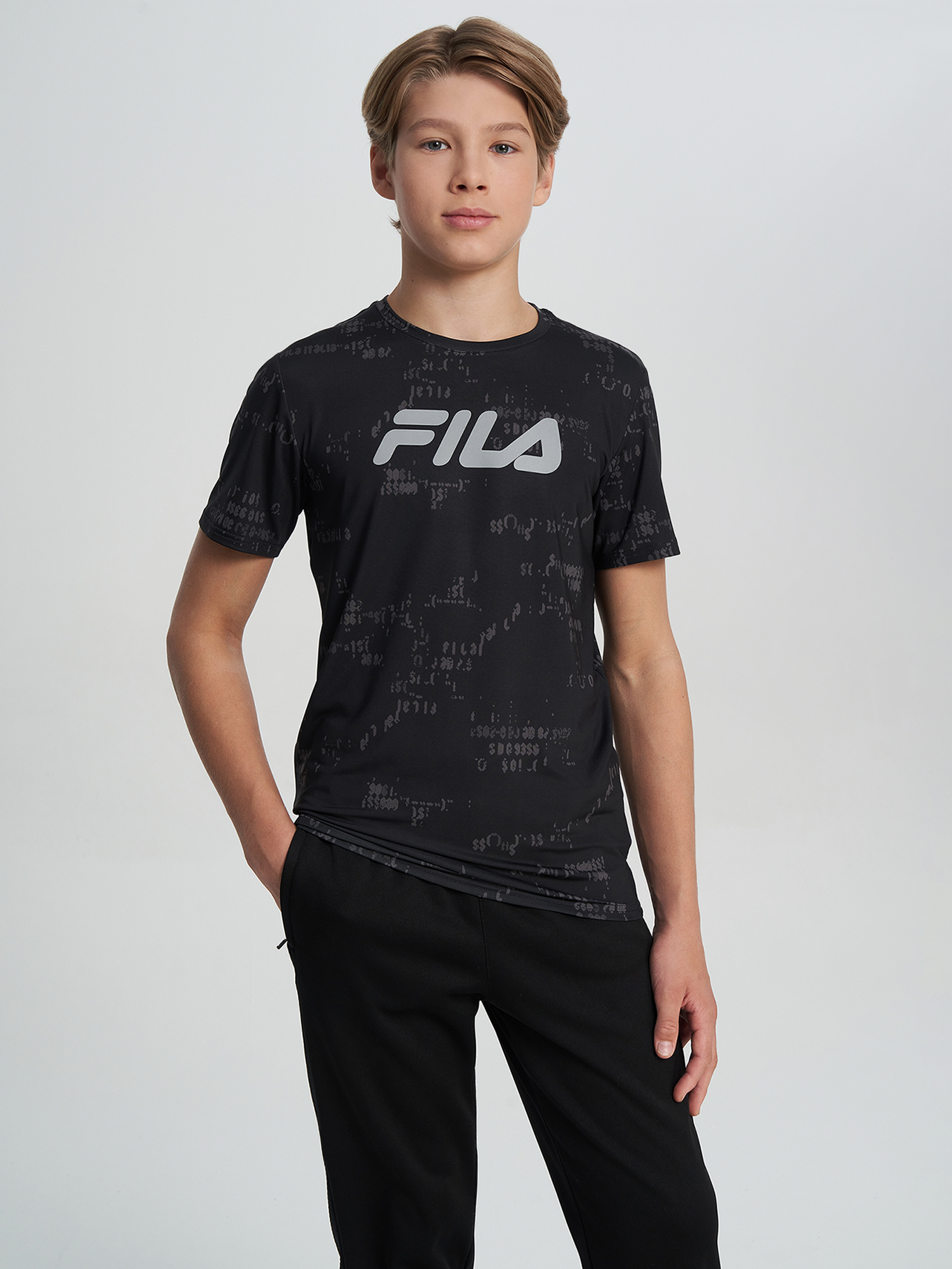 Изображение товара Спортивная футболка FILA для детей с логотипом и влаготекающими свойствами