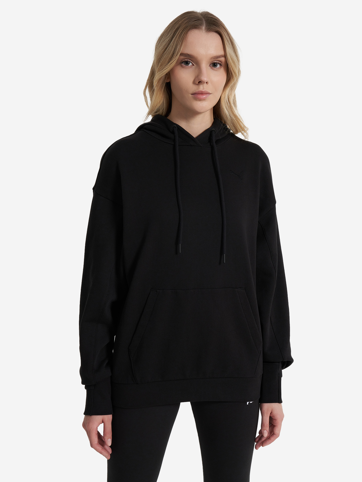 фото Худи женское puma relaxed, черный