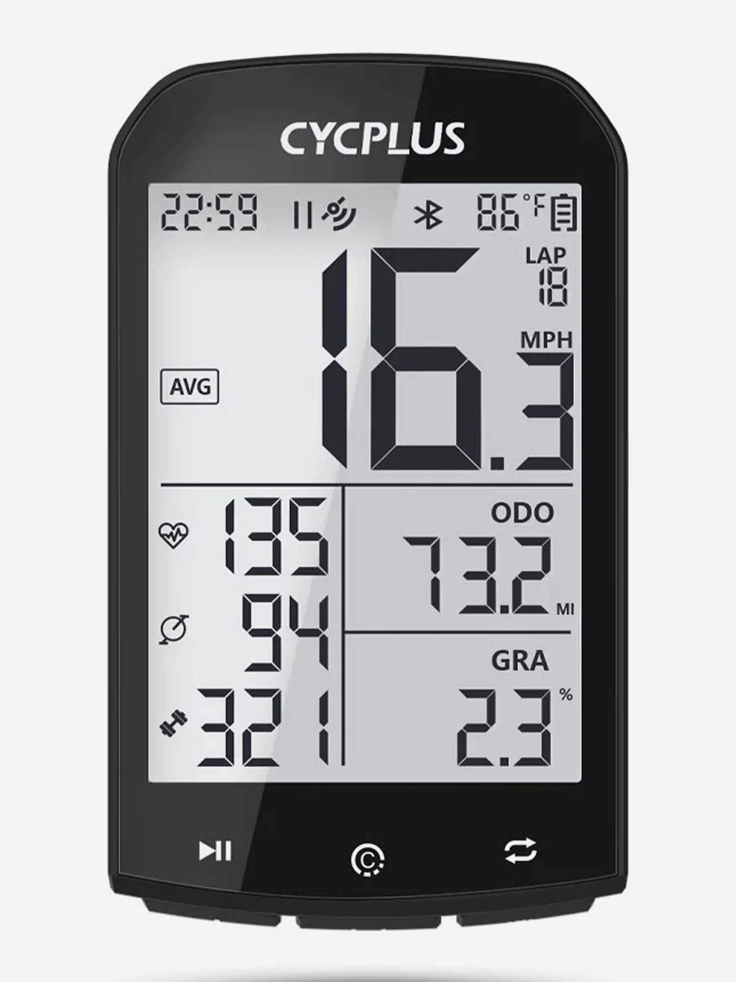 

Беспроводной GPS велокомпьютер Cycplus M1, Черный