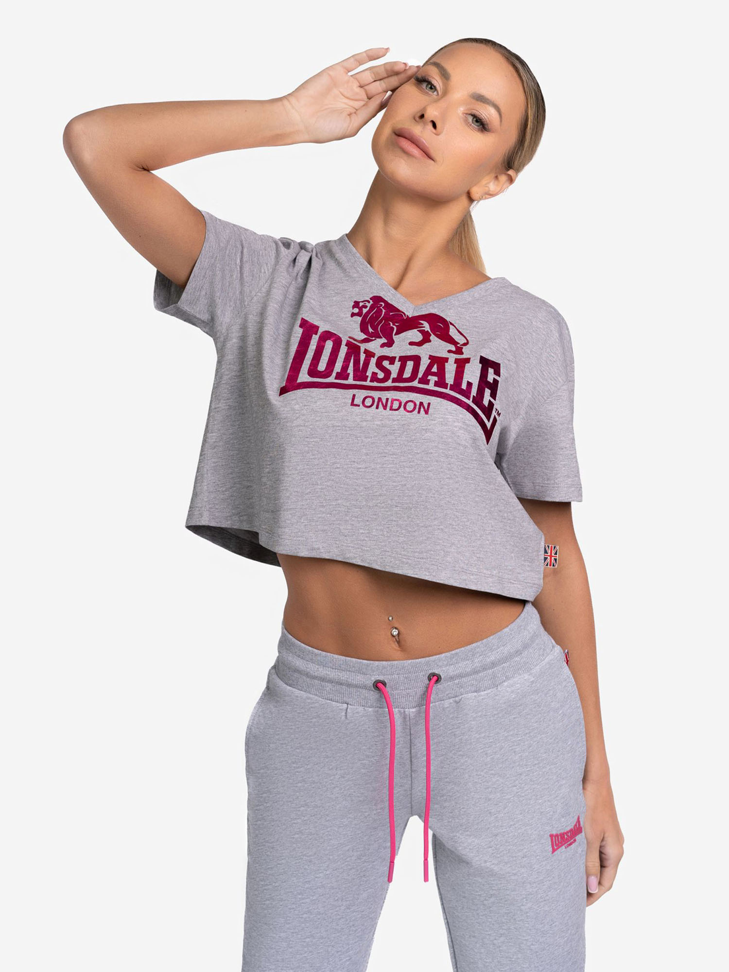 

Кроп-топ женский LONSDALE HEDDLE, Серый