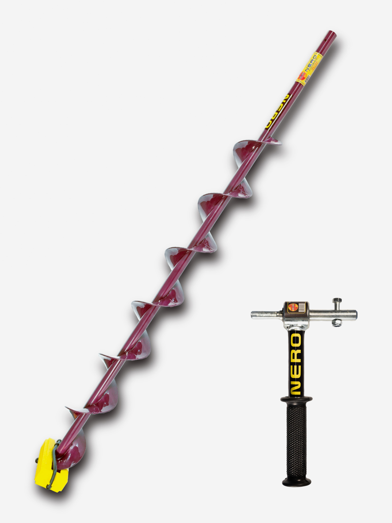 Изображение товара Комплект шнек Волжанка для шуруповерта 130 Nero 74 см с адаптером и подшипником