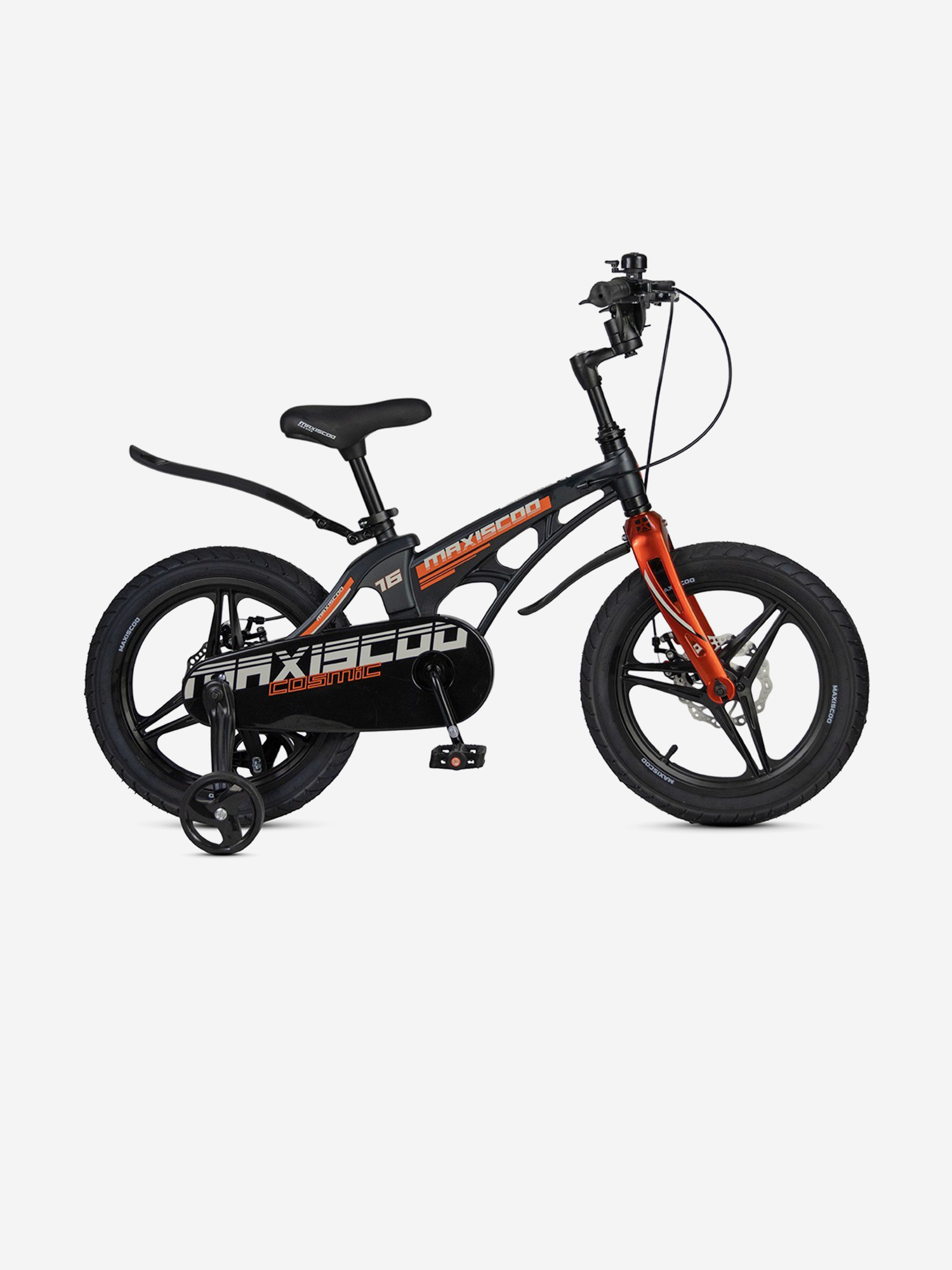 

Велосипед детский Maxiscoo COSMIC Deluxe 16'', мерцающий графит, 2025, Черный