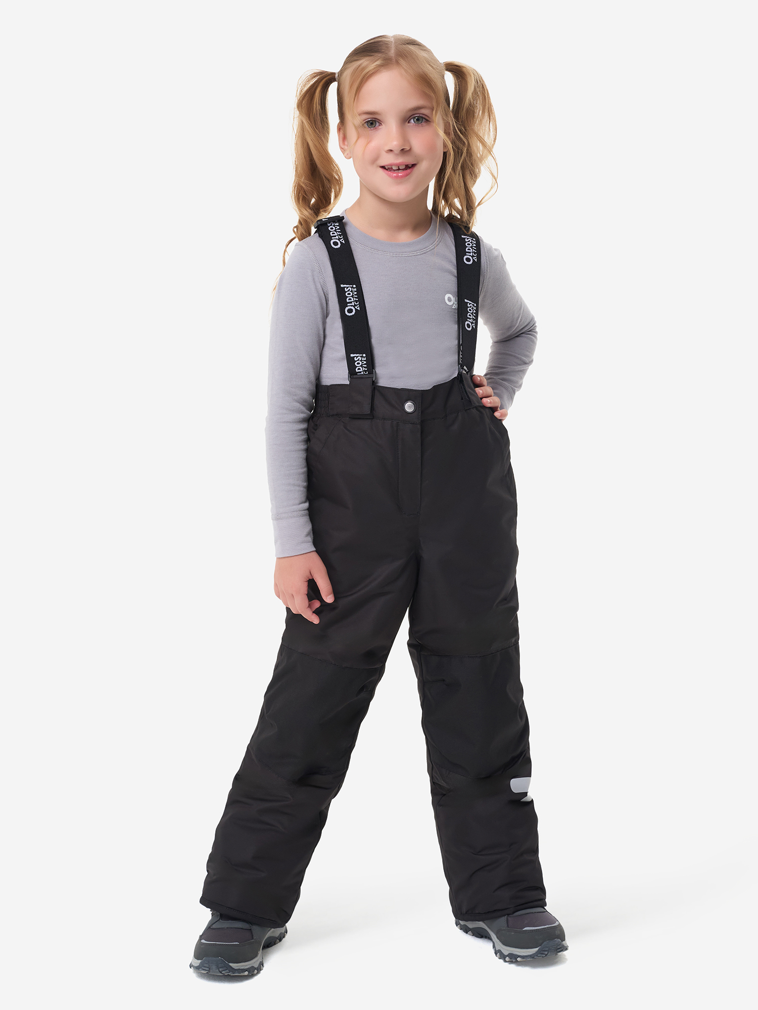 Брюки утепленные для девочек Oldos, черный, арт. awa25ptu106o1k-black