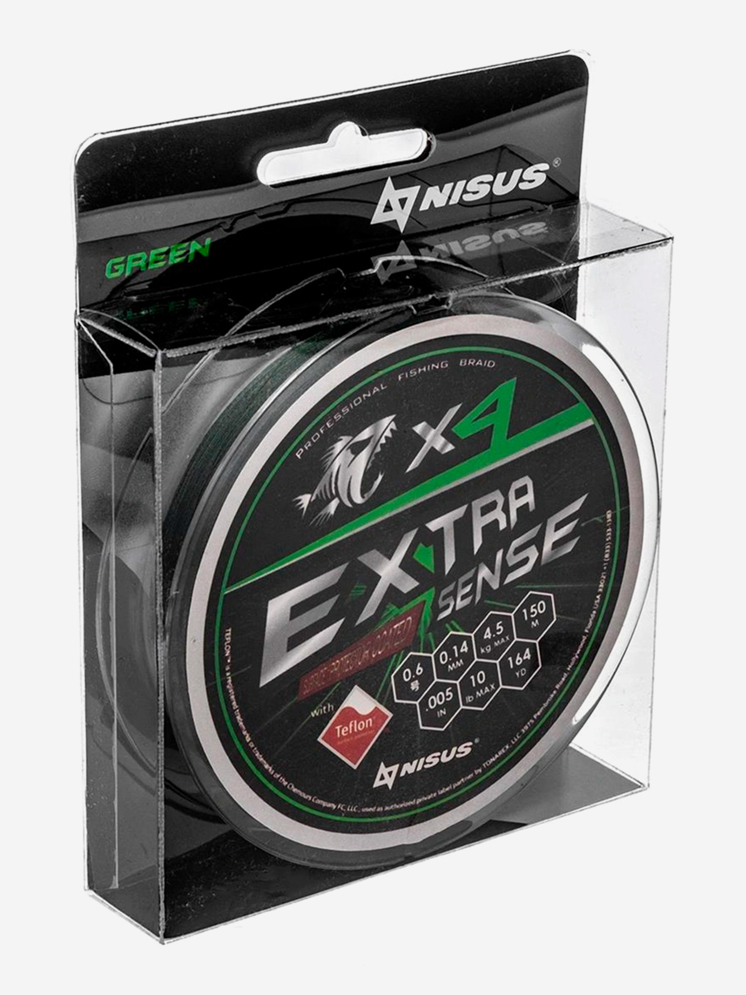 

Шнур плетеный для рыбалки NISUS Extrasense X4 PE, 150м, 0,14мм, 4,5кг, зеленый, Зеленый