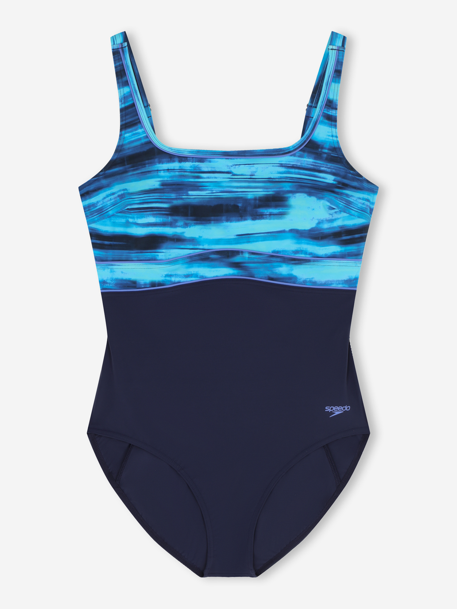 Купальник слитный женский Speedo Print Contour Eclipse, Синий