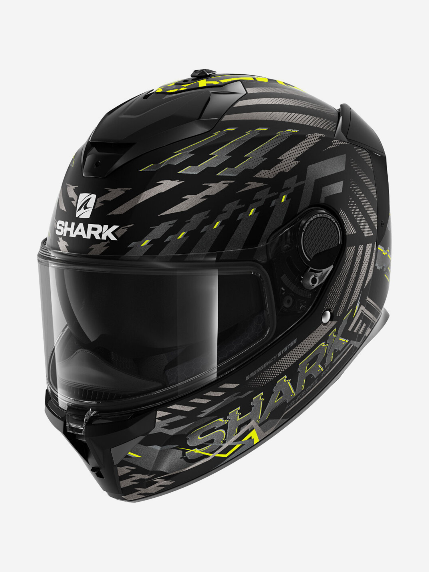 

Мотошлем интеграл SHARK SPARTAN GT E-BRAKE BCL. MICR. MAT Black/Grey/Yellow, Черный