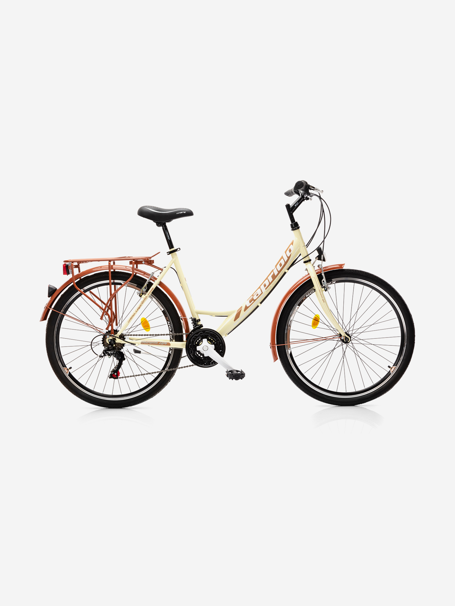 

Велосипед CAPRIOLO TOURING METROPOLIS LADY (3 X 6), рама сталь , колёса 26'' (бежевый), Бежевый