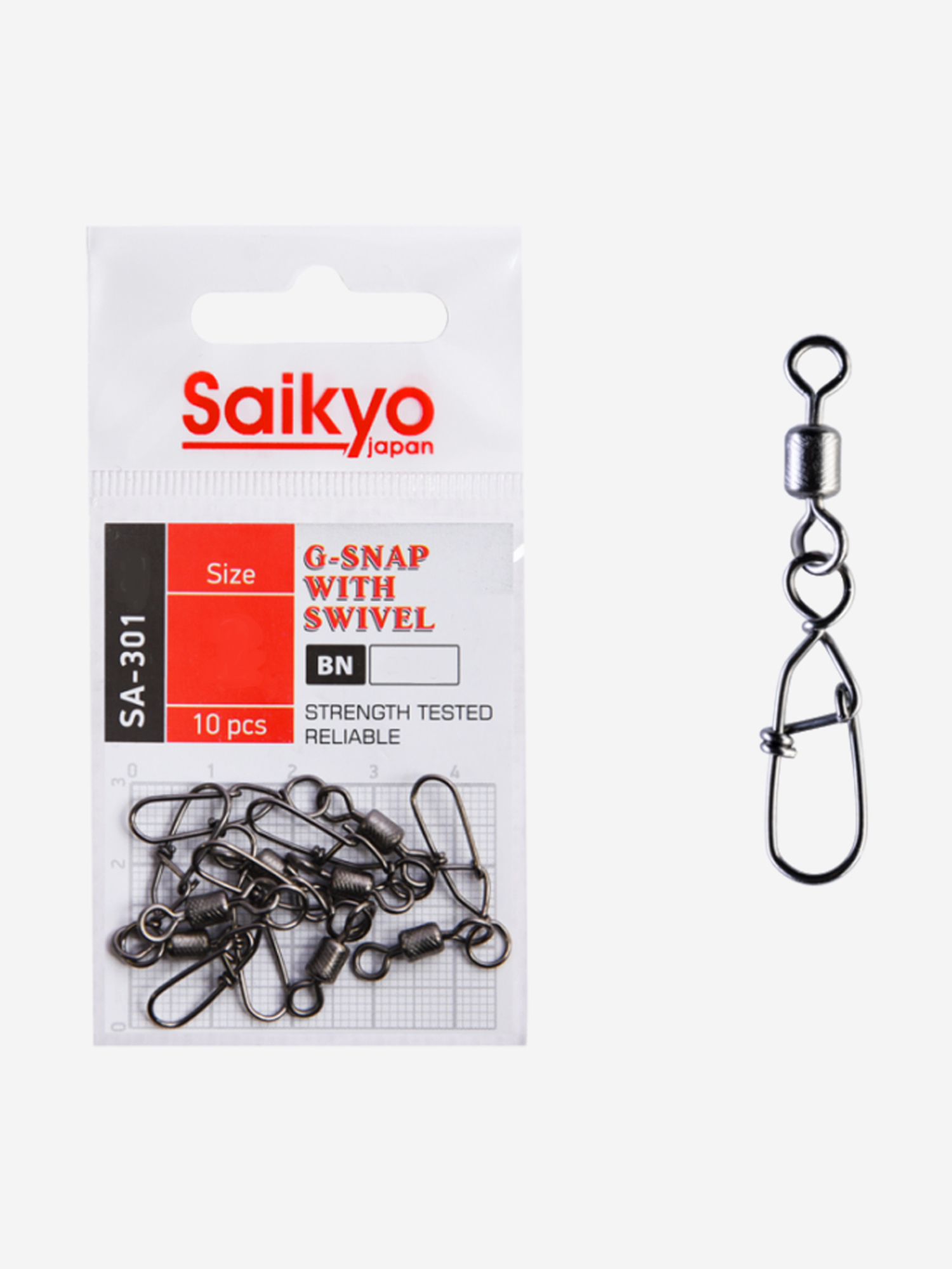 Оснастка Вертлюг с застежкой Saikyo SA-301 ( 1упк. по 10 шт.), Черный