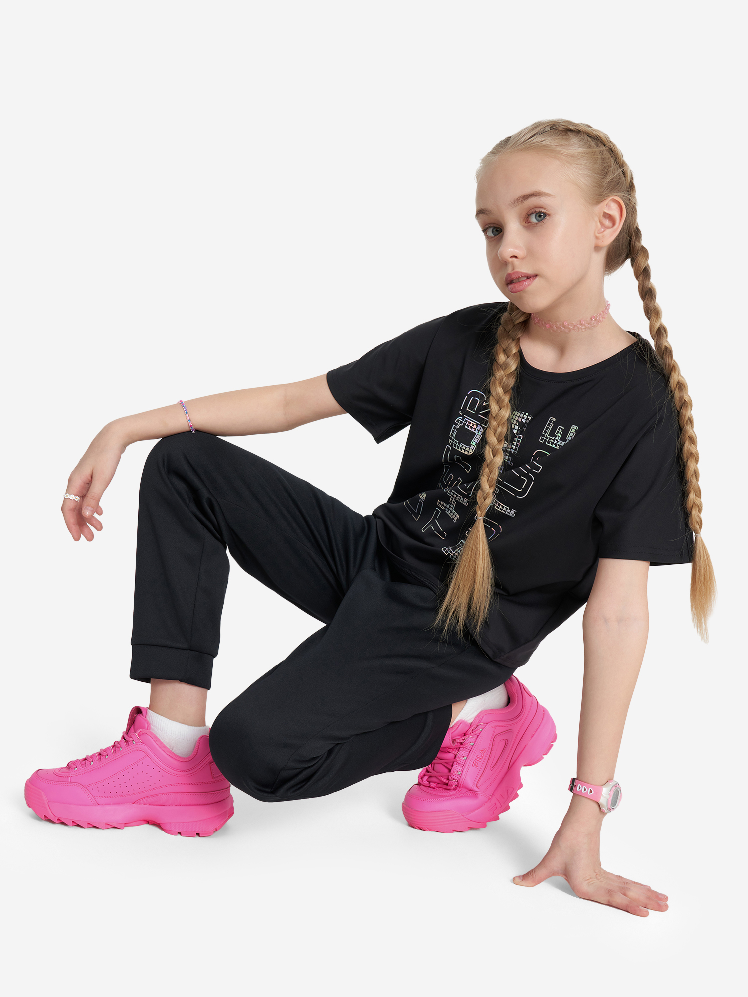фото Брюки для девочек fila, черный