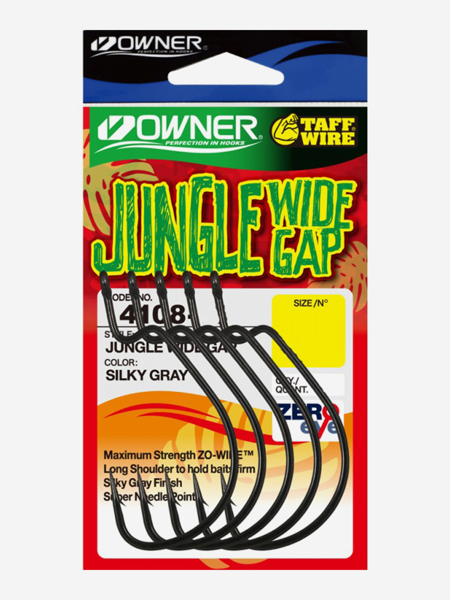 Изображение товара Крючок OWNER Jungle Wide Gap teflon №6/0 4шт Изображение товара Крючок OWNER Jungle Wide Gap teflon №6/0 4шт