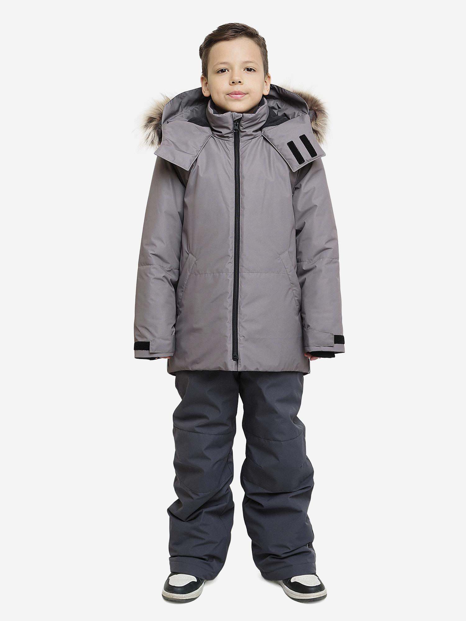 Изображение товара Комплект зимней одежды для мальчика Дерек батик коричневый/чугун утепленный на синтетическом утепли