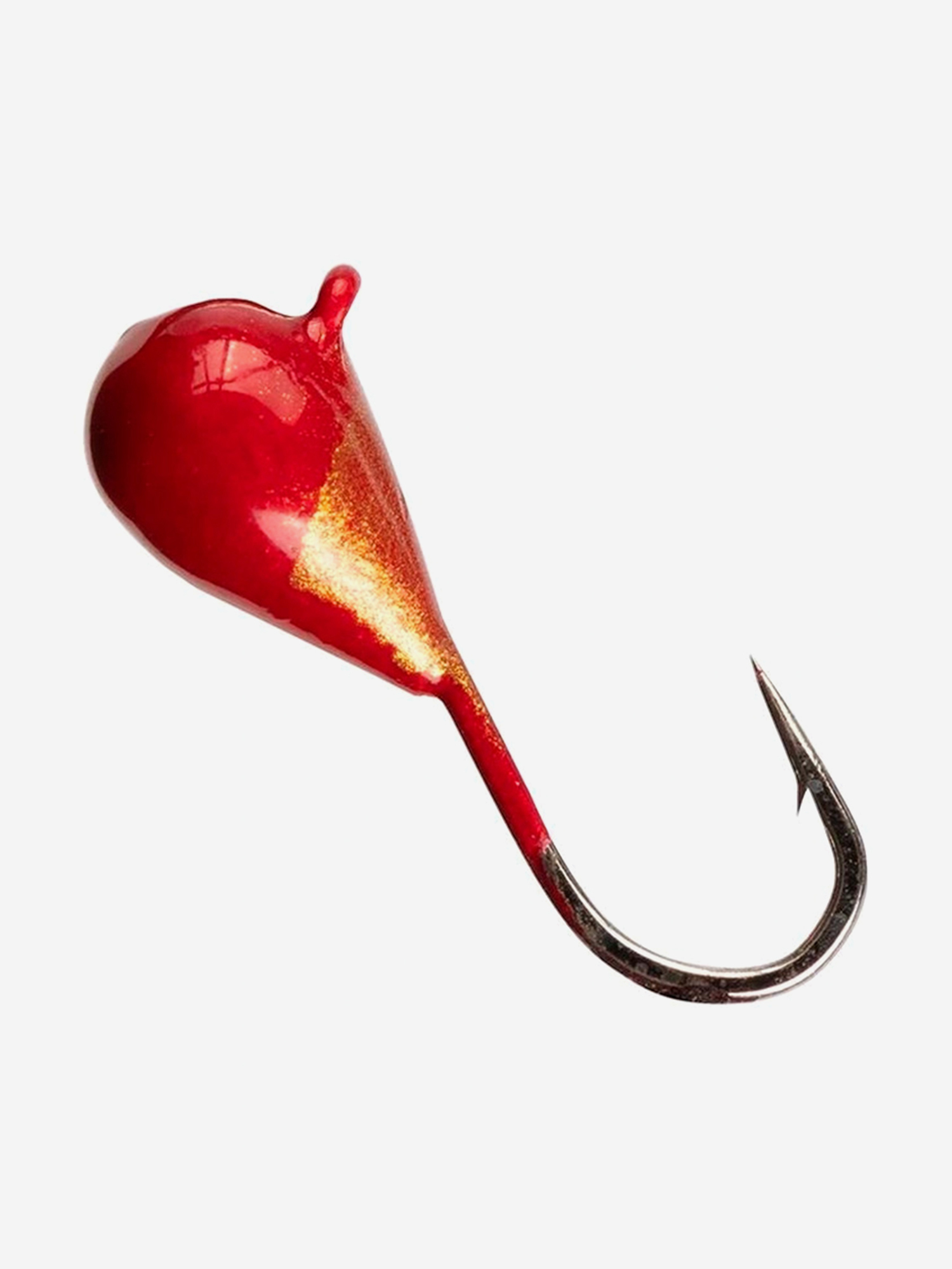 Изображение товара Мормышка вольфрамовая Капля с ушком 4мм 1.10г Красный/золотой 10 шт