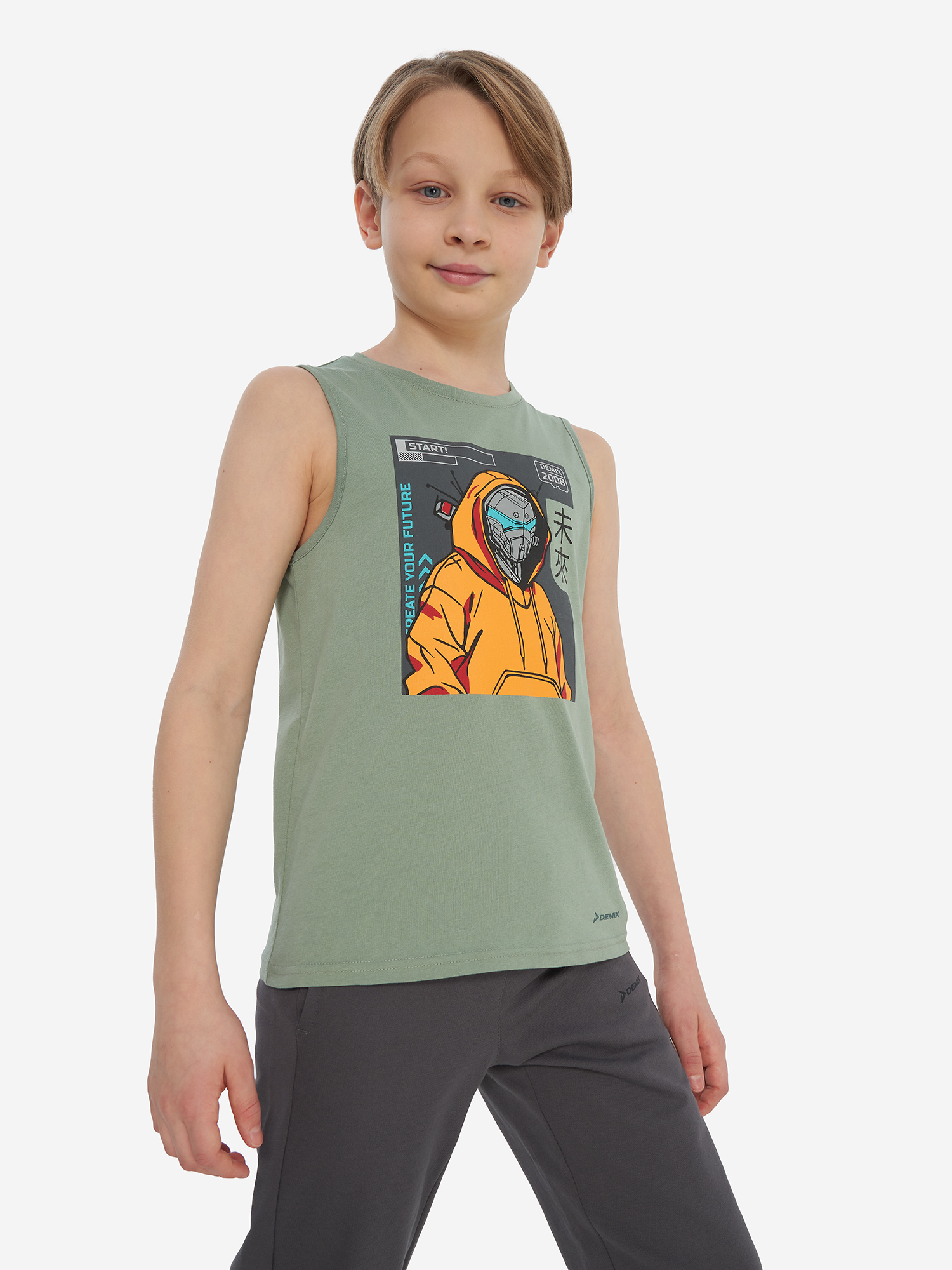 Майка Demix для мальчиков, зеленый, арт. 33426