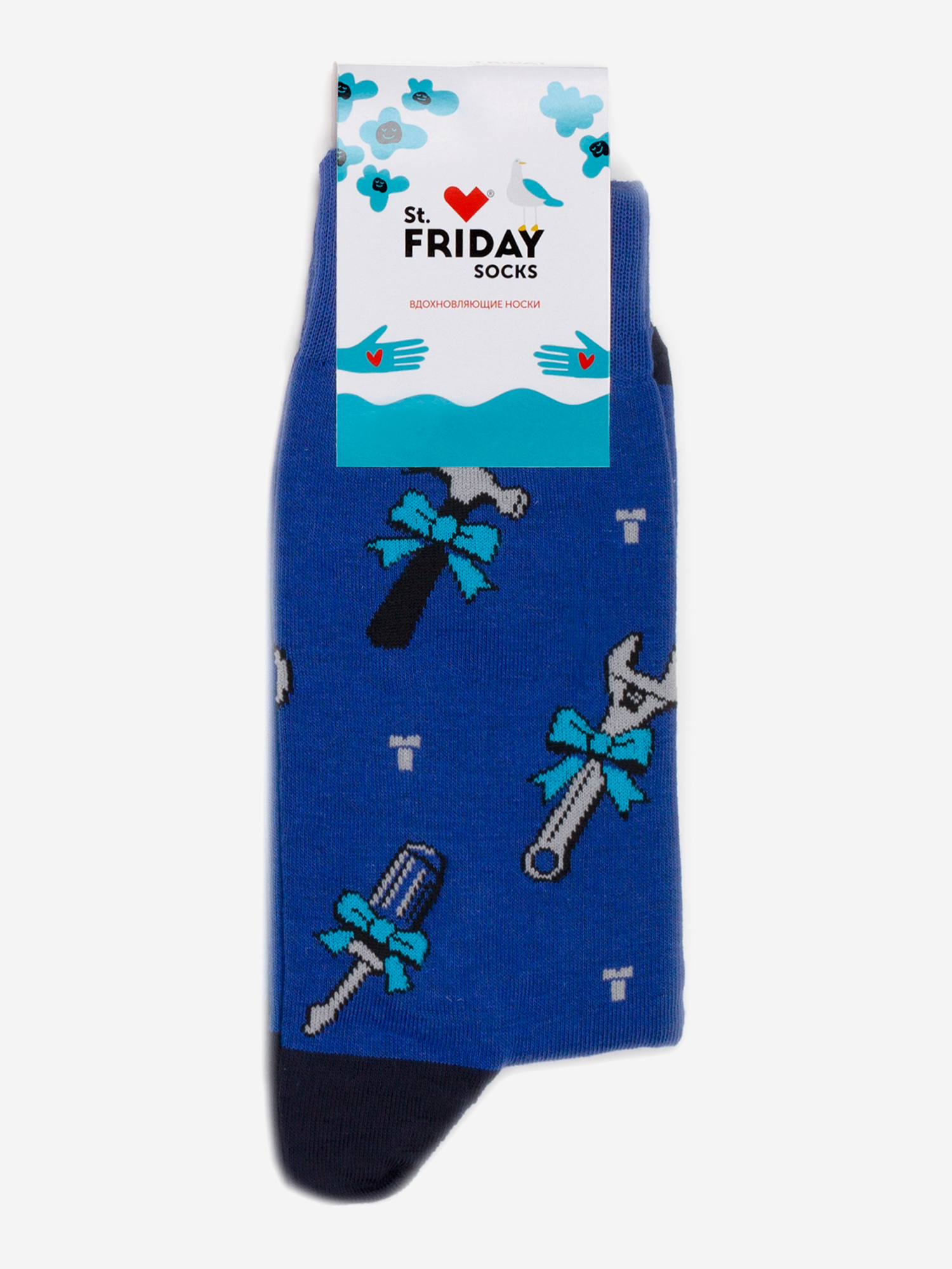 

Носки с рисунками St.Friday Socks, Бантик всё стерпит, Синий