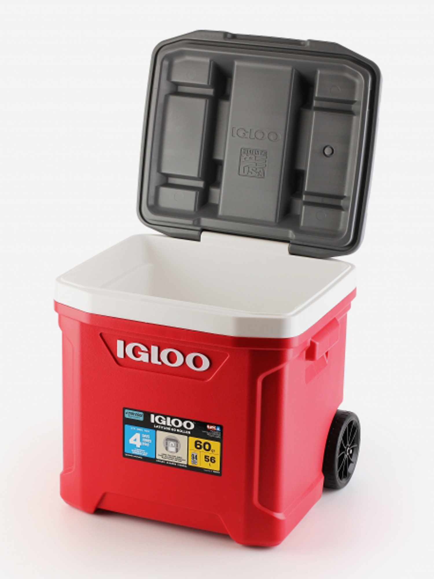 

Термоконтейнер IGLOO Latitude 60 roller, 56 л, красный, Красный