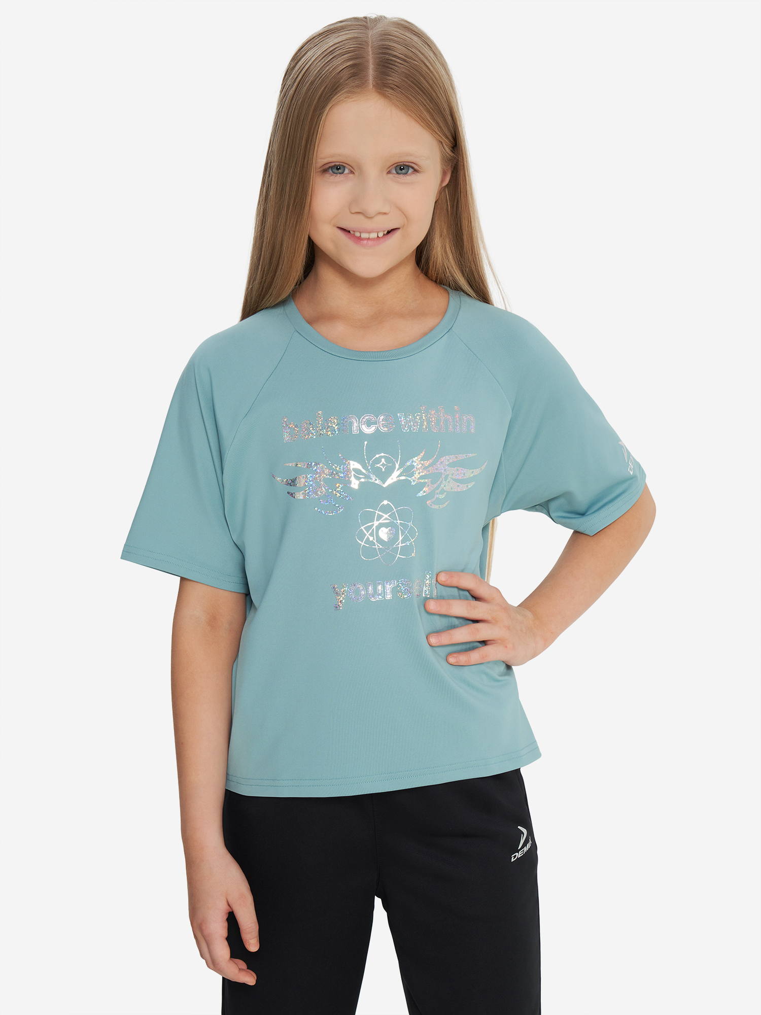 Футболка Demix для девочек, голубой, арт. 32751