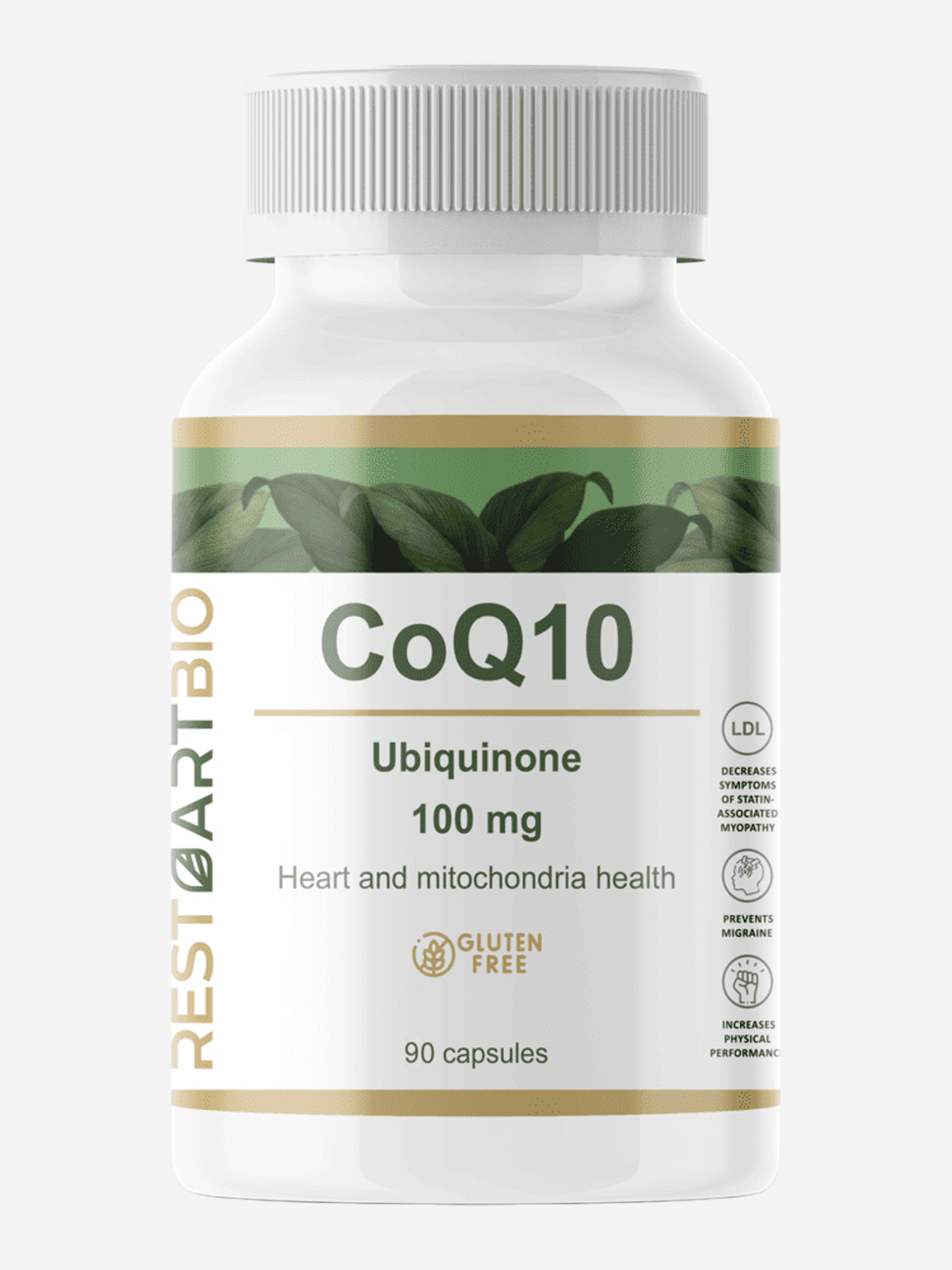 Изображение товара Коэнзим CoQ10, RESTARTBIO, 100 мг, 90 капсул