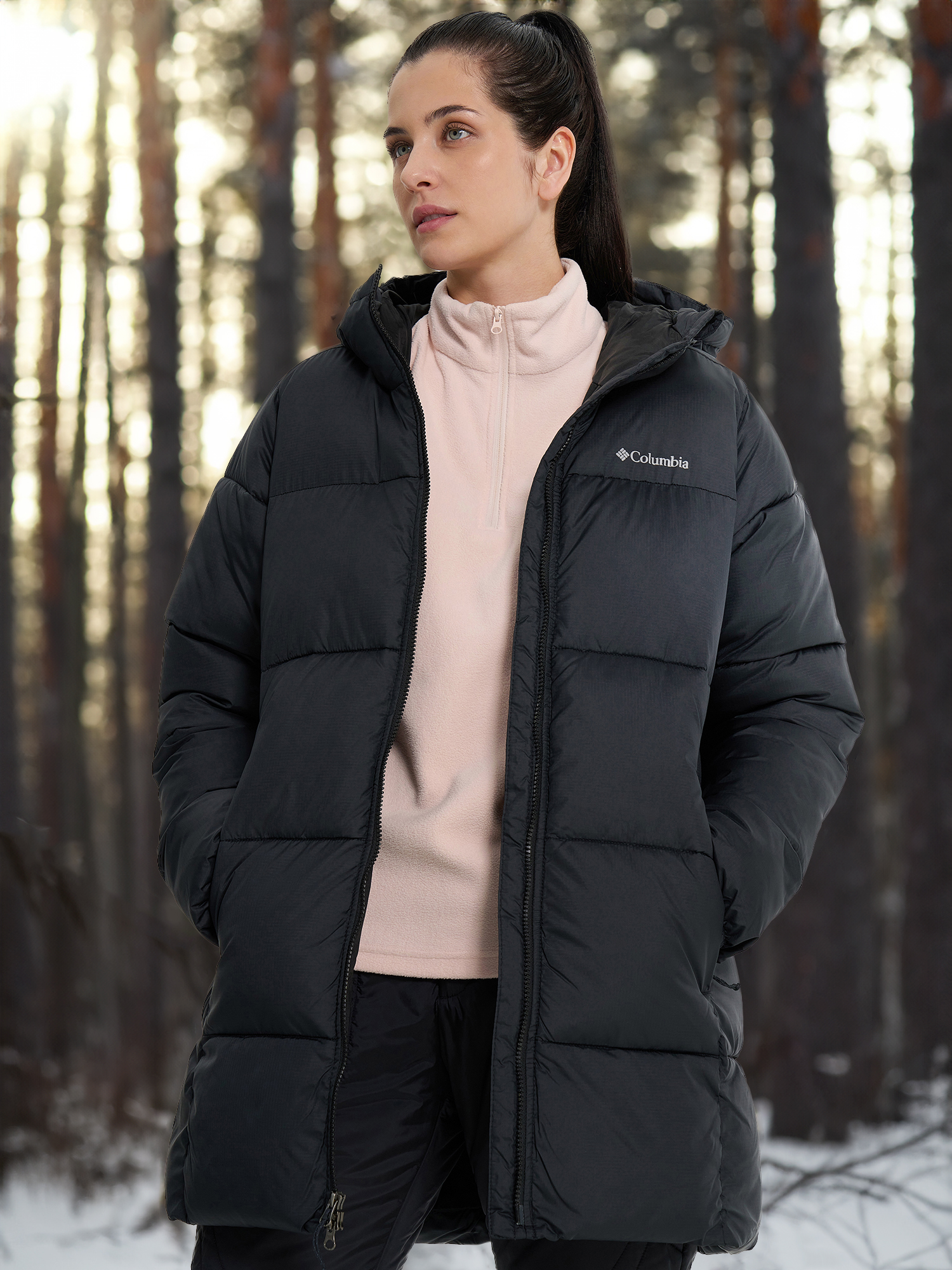 Пуховик женский Columbia Puffect II Mid Hooded Jacket, Черный