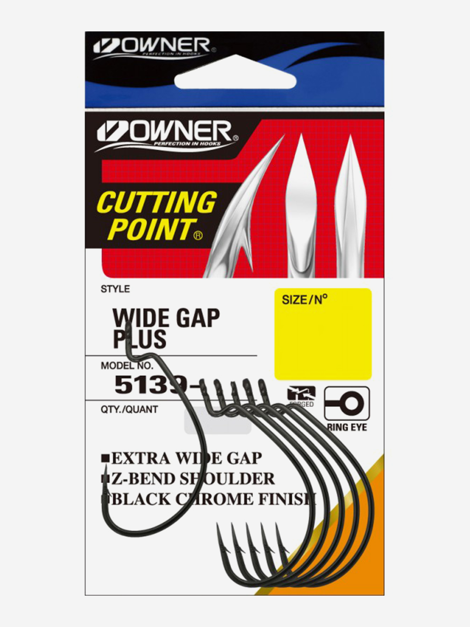 Изображение товара Крючок OWNER Wide Gap Plus BC №1/0 6шт Изображение товара Крючок OWNER Wide Gap Plus BC №1/0 6шт
