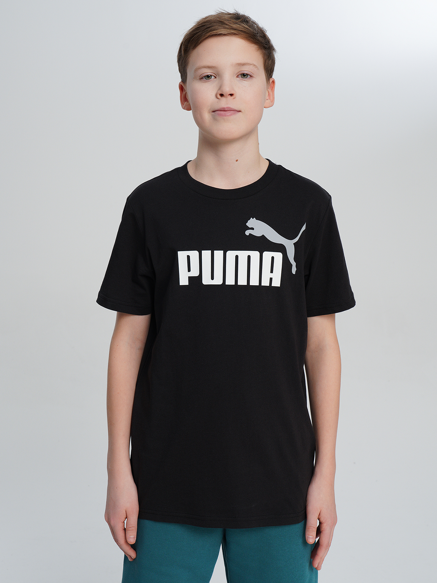 Футболка для мальчиков PUMA Ess 2 Color No.1 Logo, Черный 2