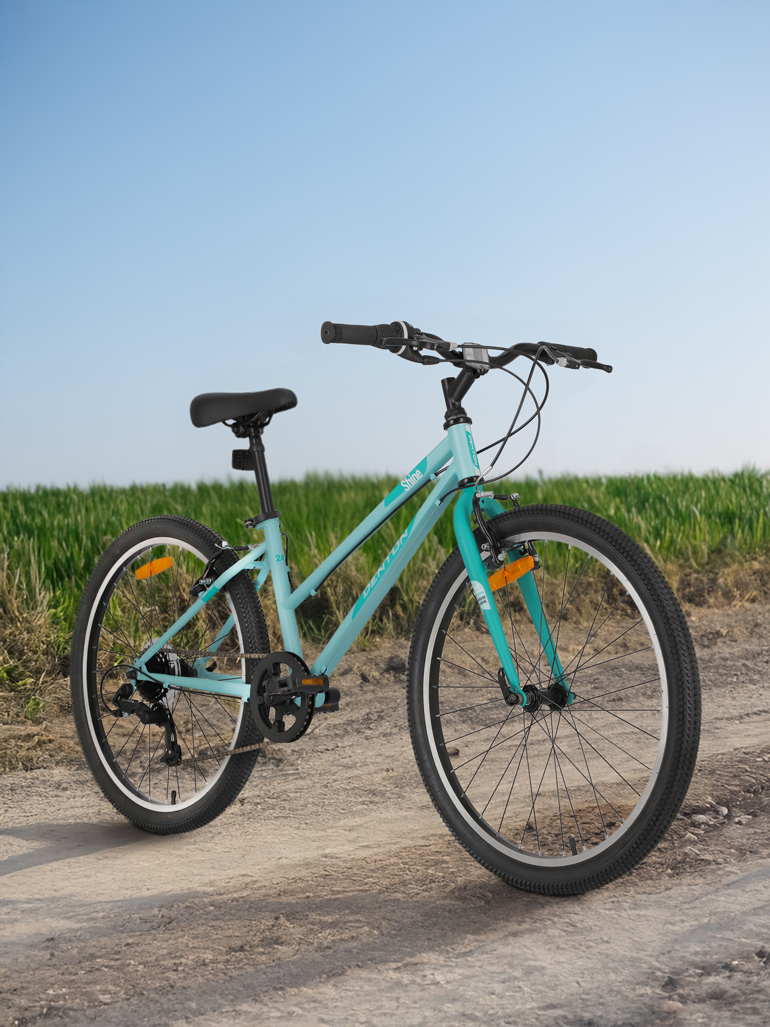 

Велосипед для девочек Denton Shine 1.0 24", собран на 98%, Голубой