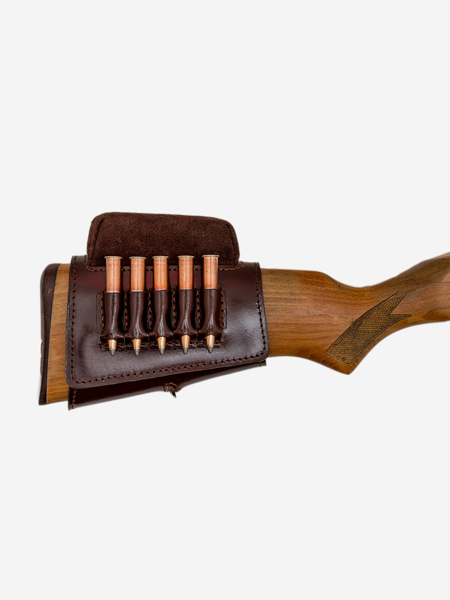 

Патронташ Хольстер, на приклад, с ночной оптикой, 5 патронов, калибр, 7,62, Кожа, Коричневый, Коричневый