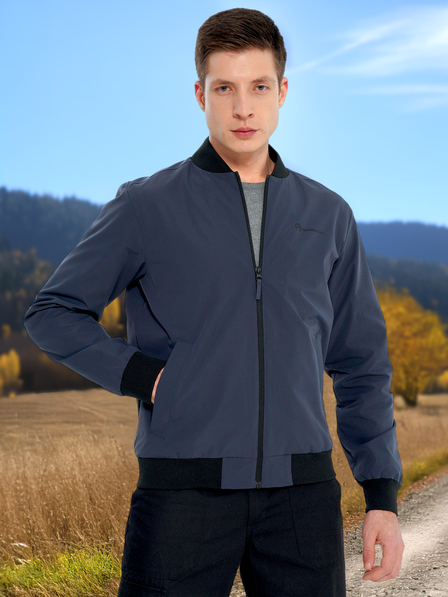 Изображение товара Мужская ветровка Outventure короткая демисезонная водоотталкивающая