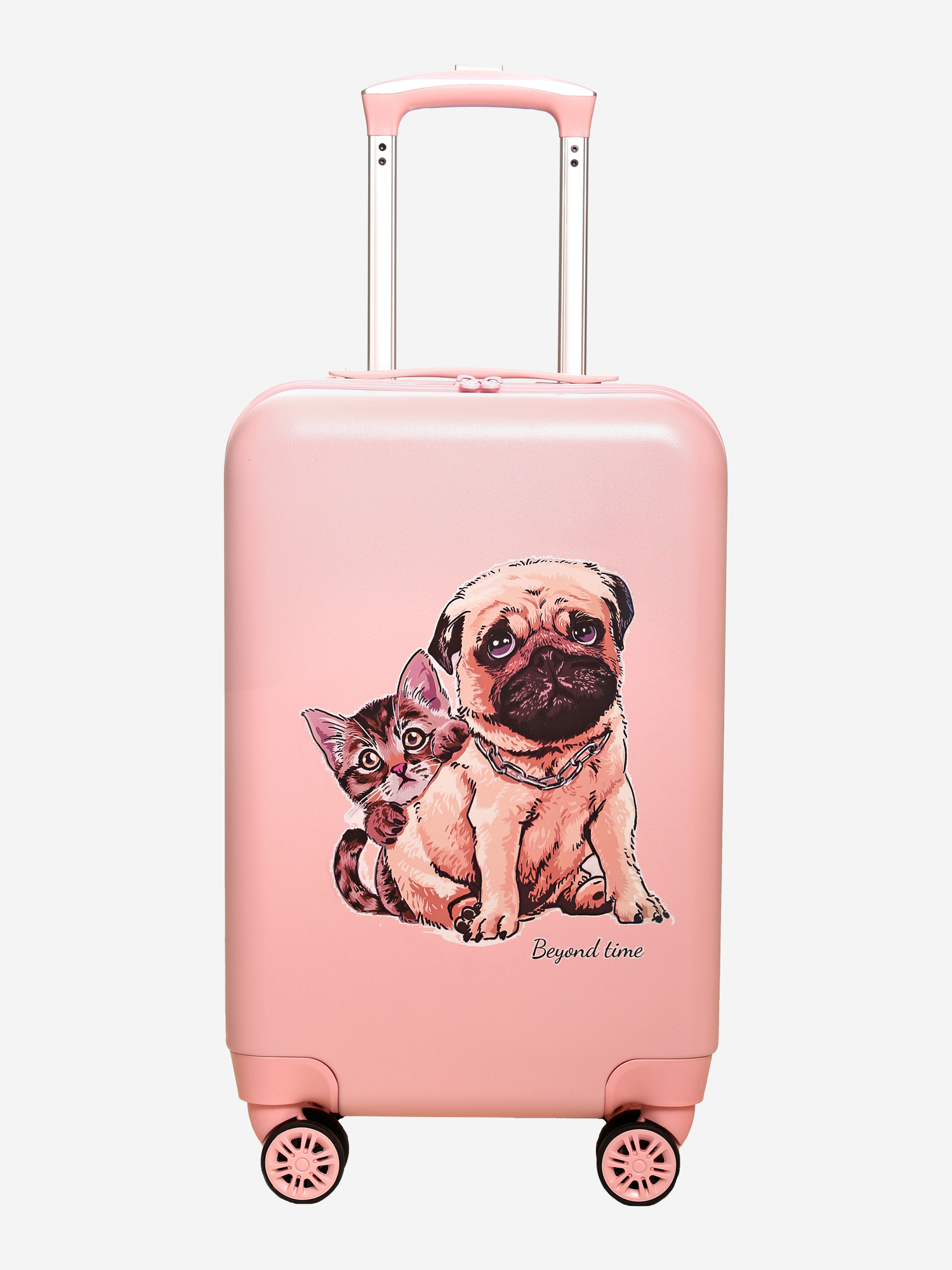 Изображение товара Детский чемодан BEYOND TIME G215 Лучшие друзья розовый, легкий и прочный, 2 отделения