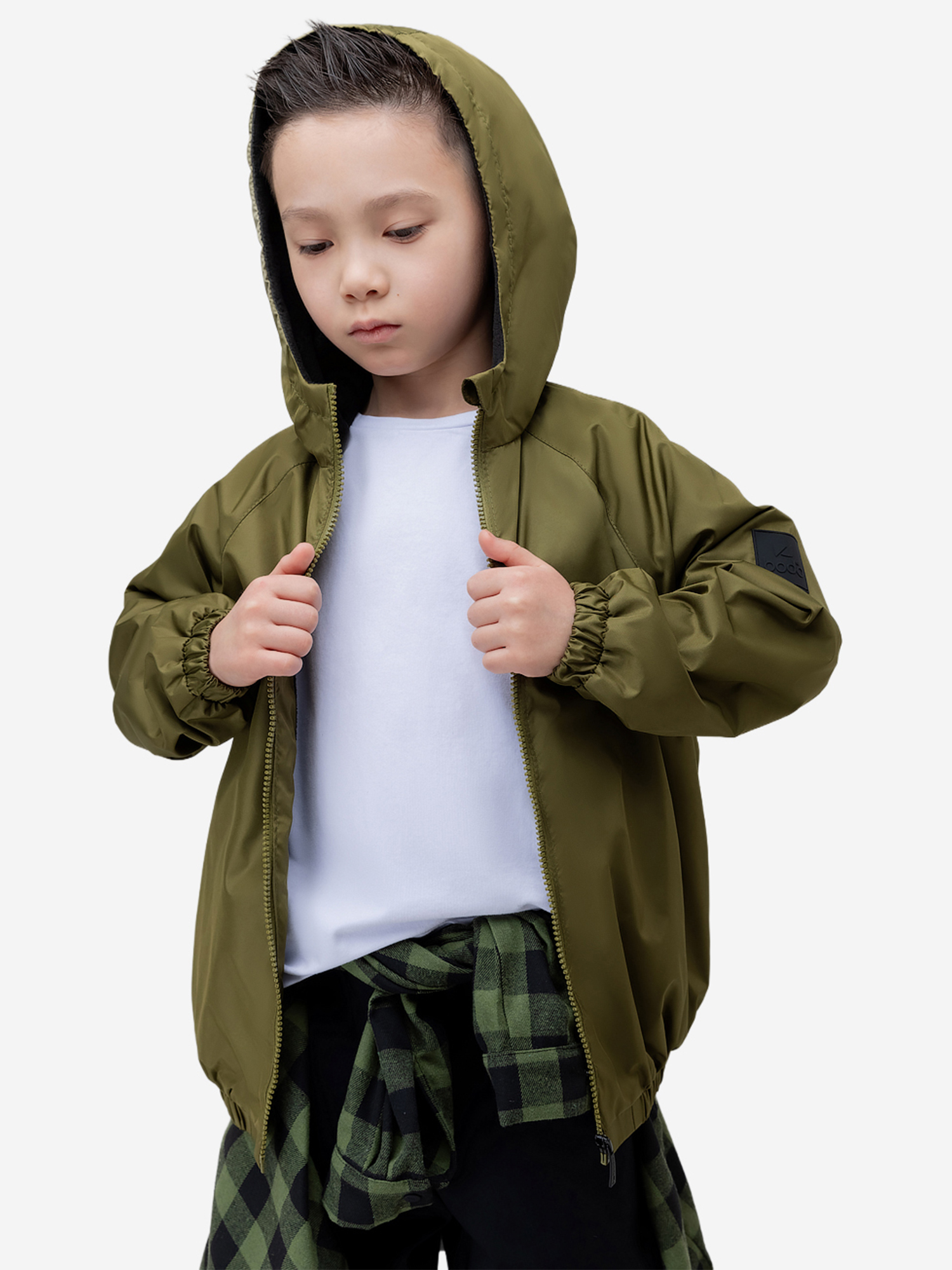 Изображение товара Осенняя мужская куртка на флисе bodo для детей в стиле спорт хаки